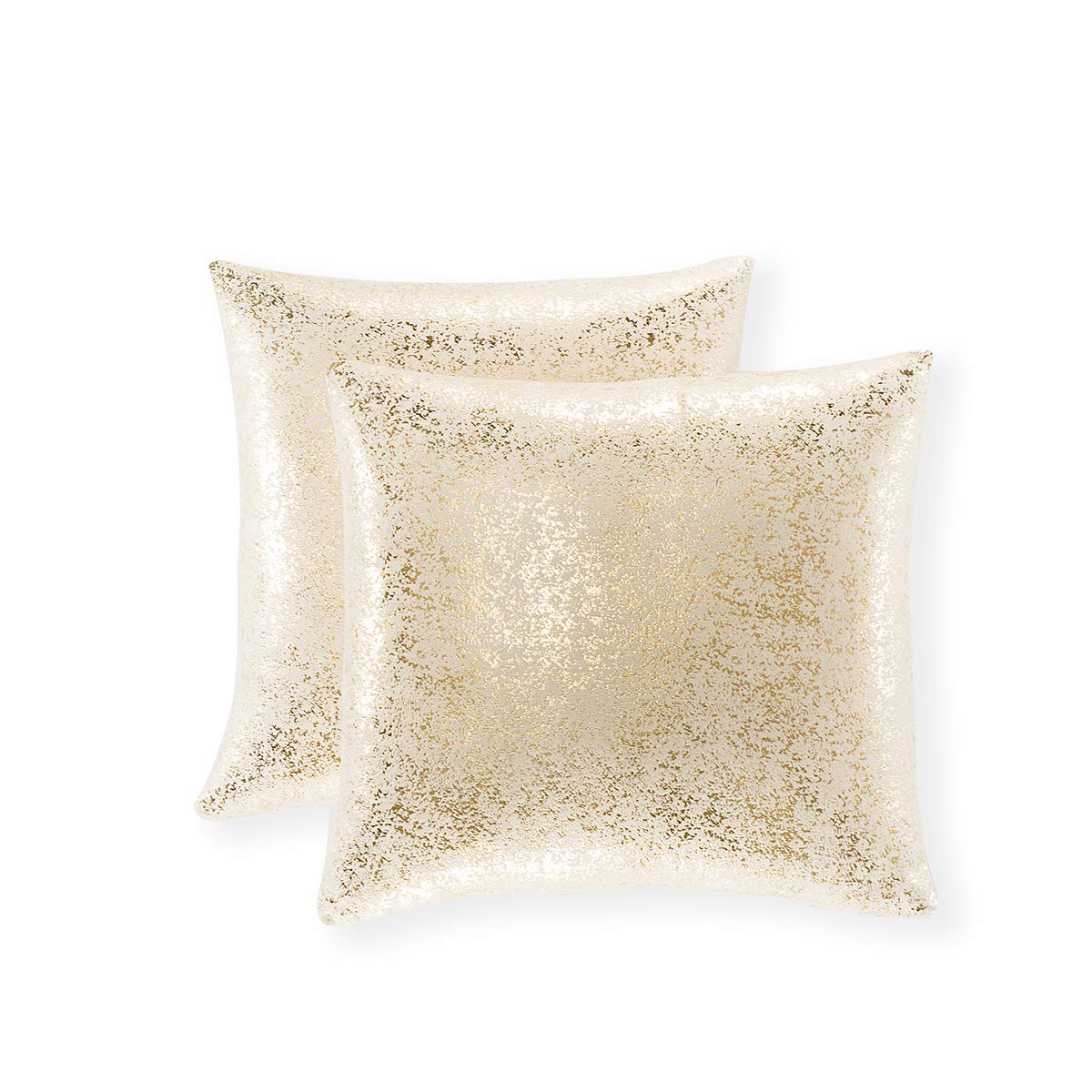 Gift, Champagne Throw Pillows 20 X 20 Inches, Gold Pillow Cover, Soft Sparkling Decorative Square Cushion Cover Handmade Pillowcase with Hidden Zipper, 2 Packs (Bronzing- Champagne)