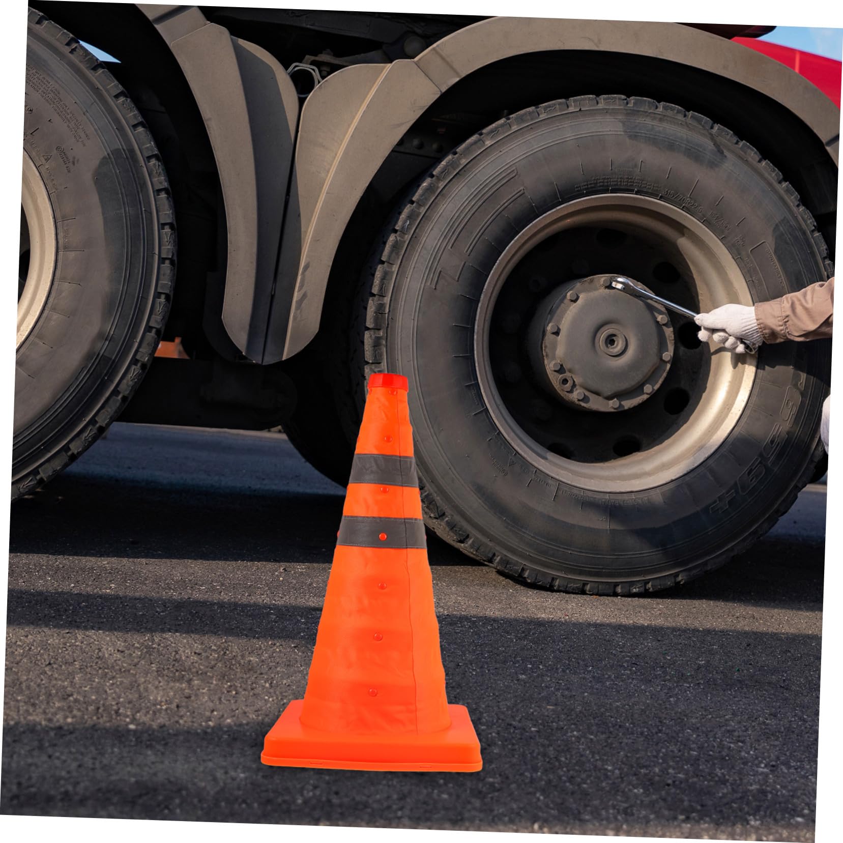 Cône de Signalisation Routière Pliable 45cm, Lot de 2, PP