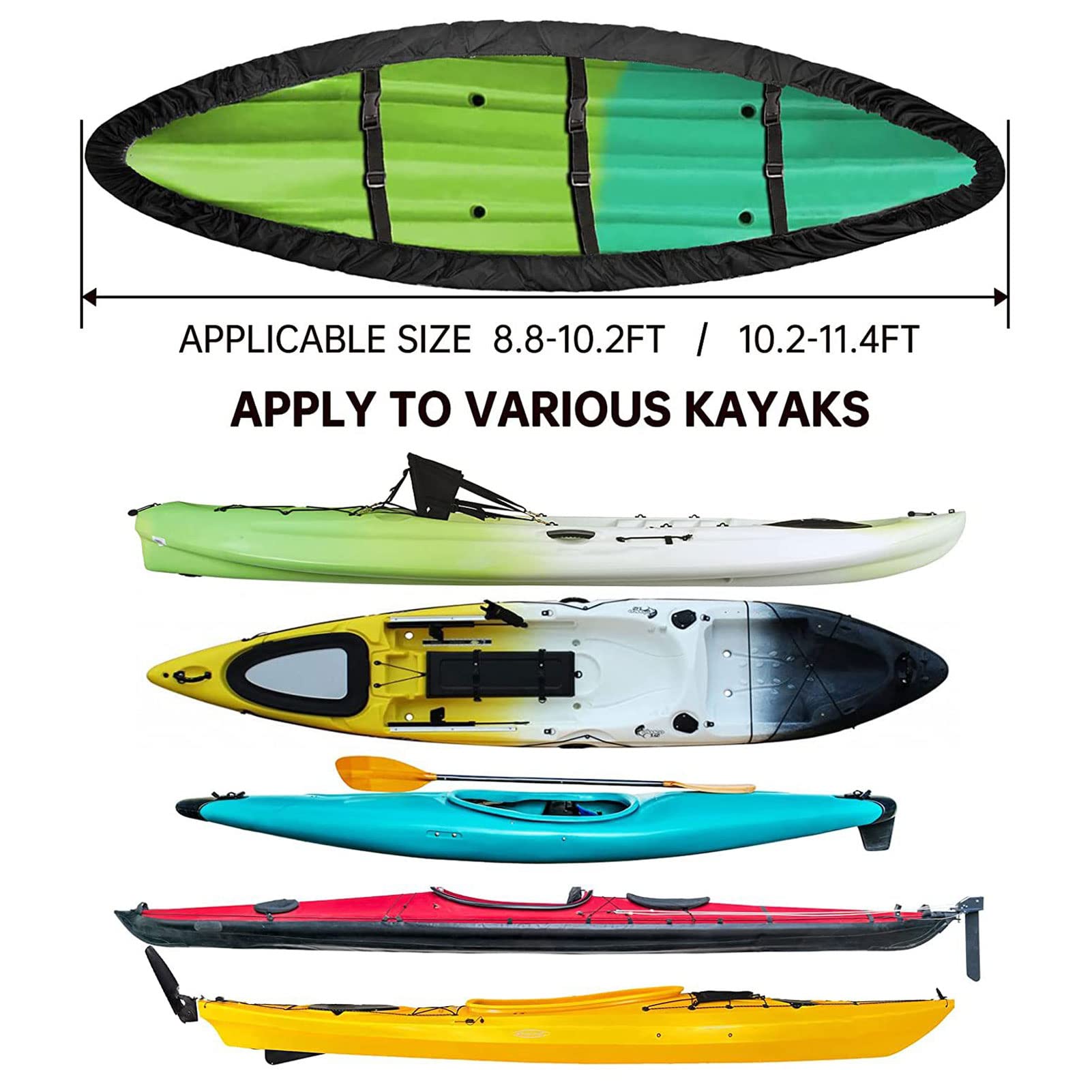 MKLHAVB Bache Bateau Housse De Kayak Imperméable For Bateau De Kayak, Résistante Aux UV, Anti-poussière, Accessoires De Stockage De Canoë For Bateau De Piscine. Housse De Kayak(for 5.6 To 6m