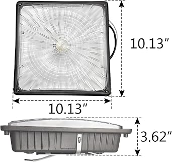 1000LED LED Canopy Light Fixture, 26W/ 39W/ 52W/ 65W Seletable, 4000K/5000K Seletable, High lumens Engergy Saving, 10 x 10, AC100-277V, Waterproof IP65, Corridor Light, UL DLC 5.1 Premium Listed