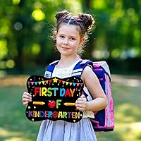 Vista 4 de PETCEE Letrero de primer y último día de escuela – Cartel de pizarra de 15 grados para niños y niñas, 8 x 10 pulgadas, preescolar de jardín