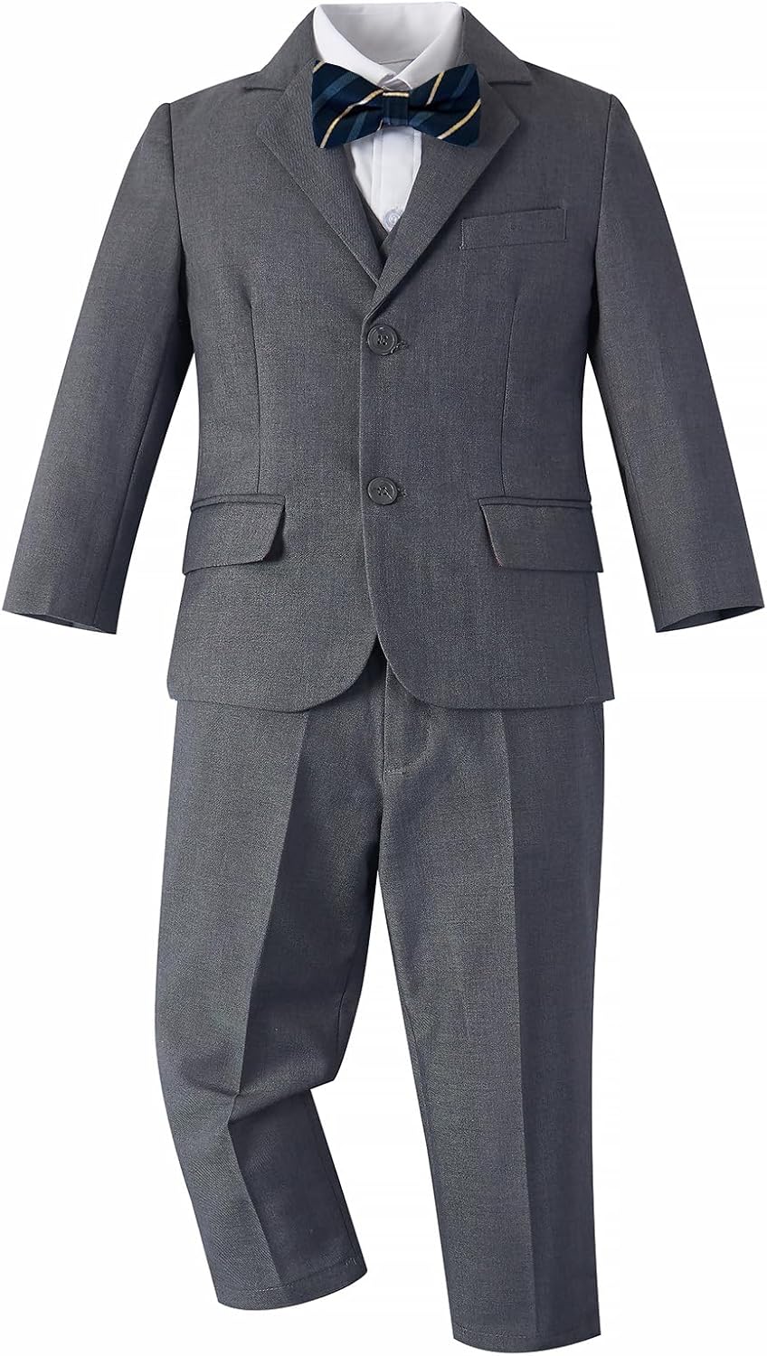 Baby Boy 6 Pieces Set Formal Tuxedo Suits for Toddler Wedding Baptism Outfits
