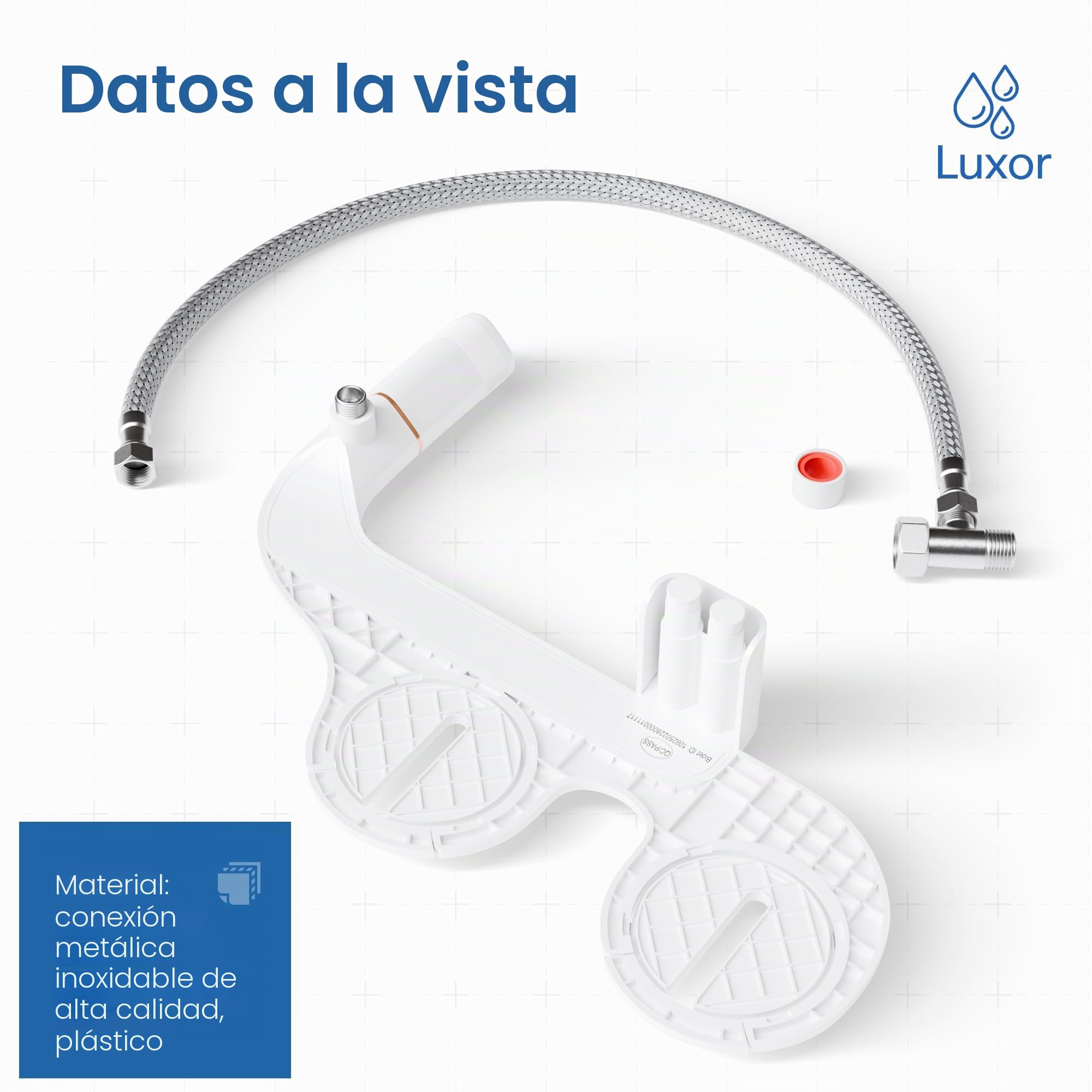Luxor Accesorio de bidé para el inodoro – Accesorio de inodoro para adultos con doble boquilla [mujeres y hombres] | Presión de agua ajustable y fácil montaje | Limpieza higiénica gracias a la ducha