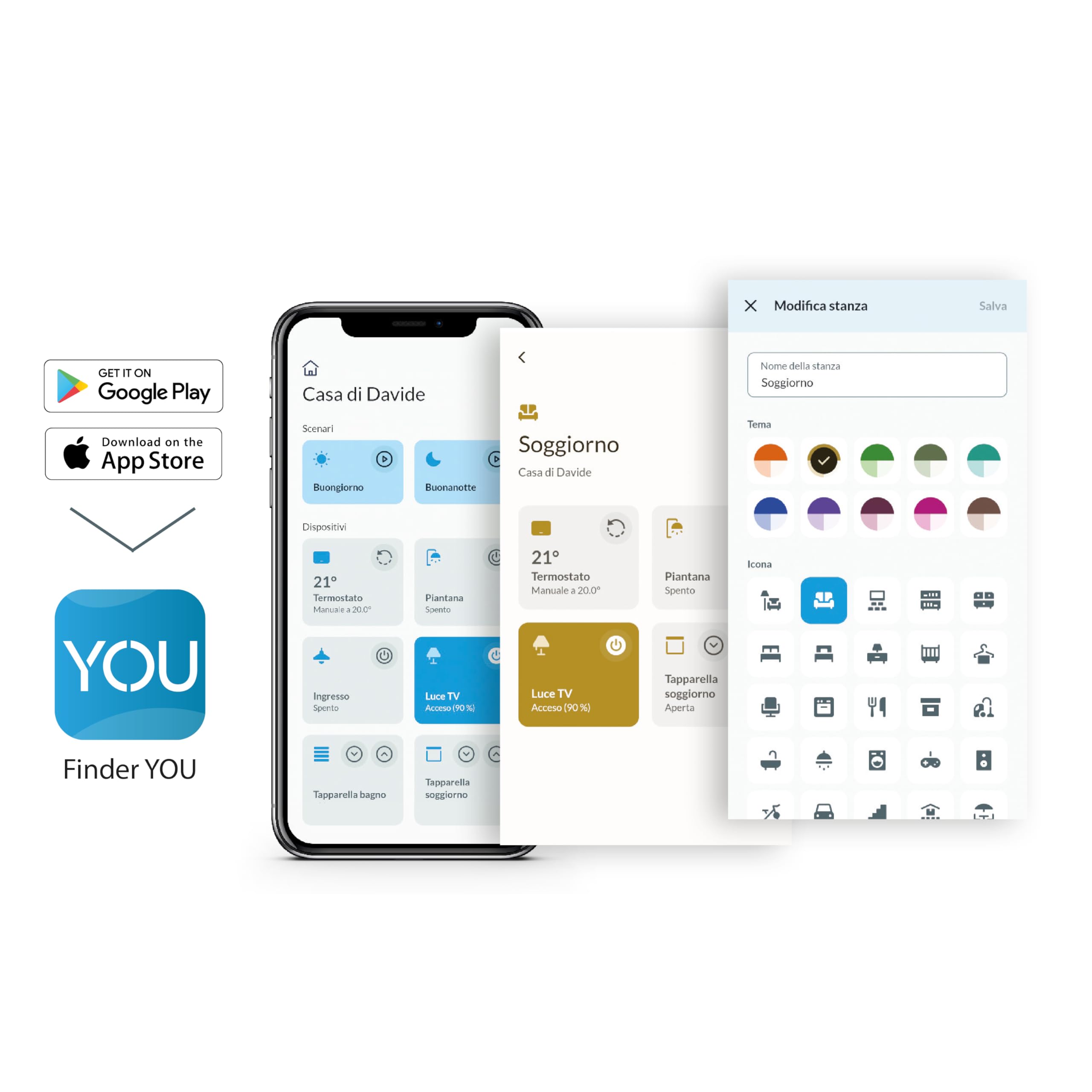 Finder Gateway esterno USB Tipo 1Y.GU. Per comandare da remoto il tuo impianto YESLY e i tuoi dispositivi BLISS2 ovunque ti trovi nel mondo. Controllabile con App Finder YOU e Assistenti Vocali