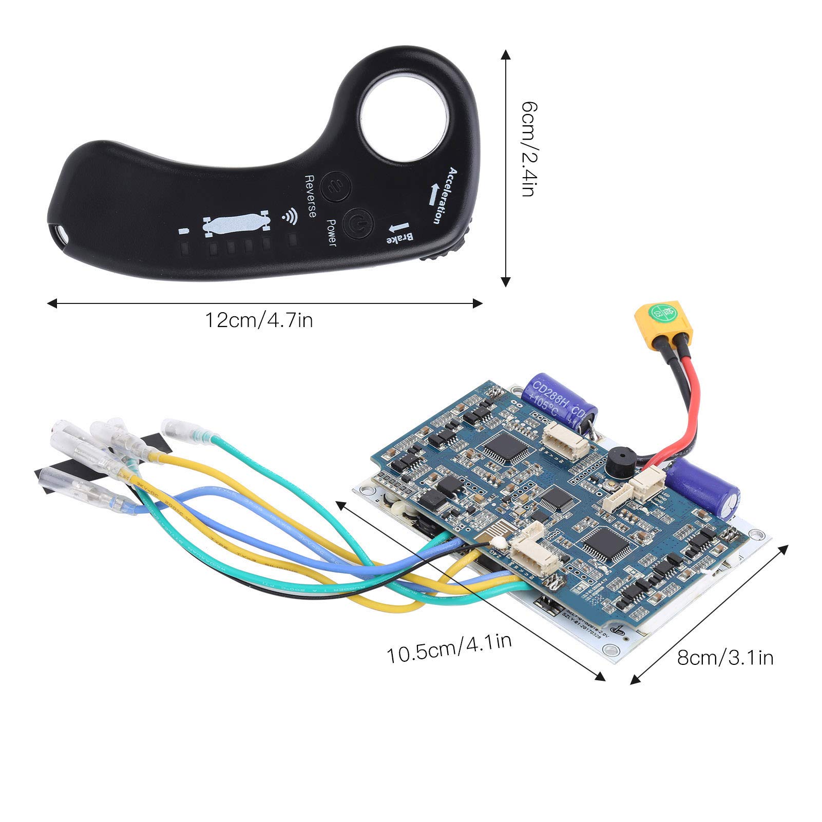 Elektrisches Skateboard ESC Kit, 430W 36V Fernbedienung Elektrisch Longboard Controller Dual Drive Hub Motor 10S Steuerplatine Elektroroller Zubehör