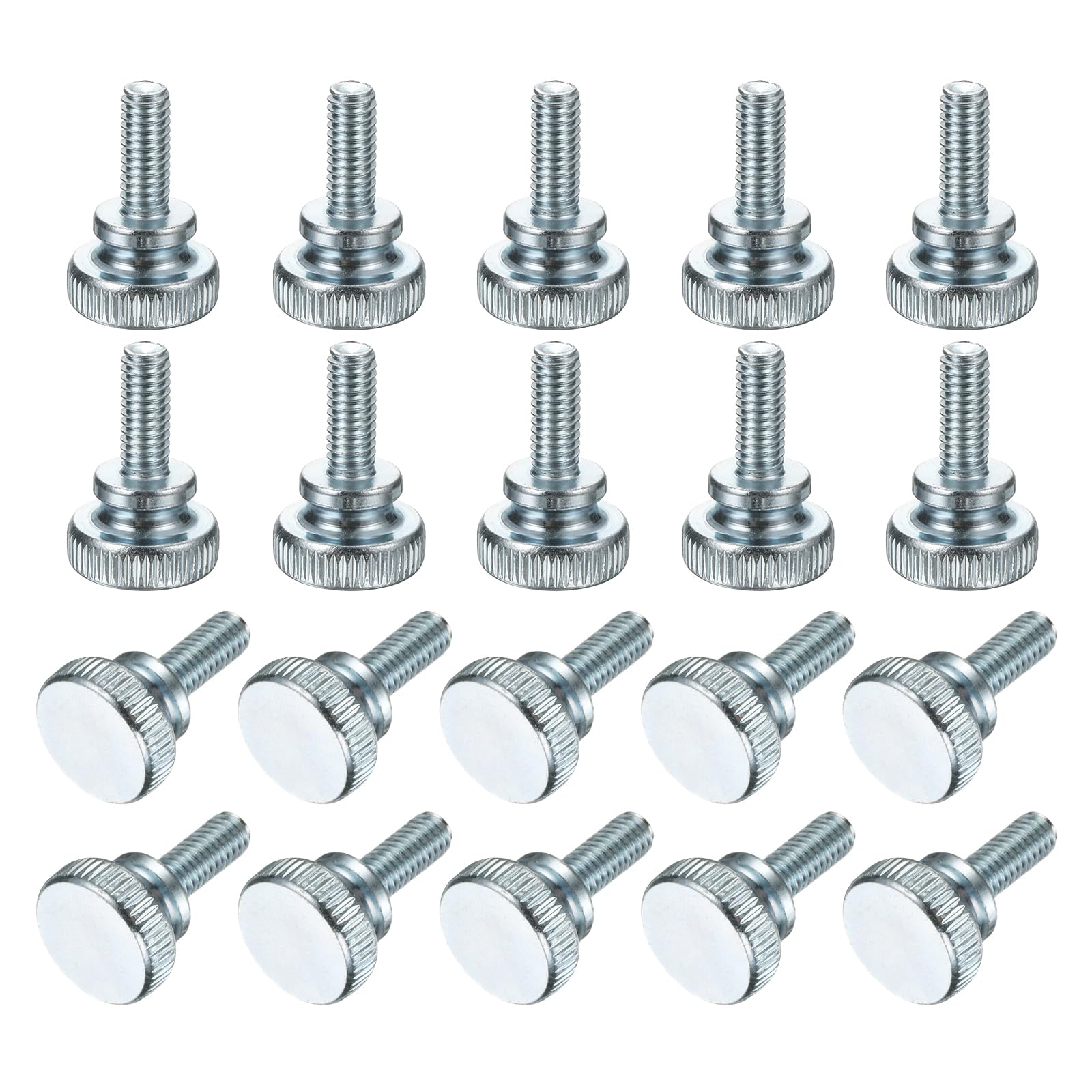 PATIKIL M4 x 10mm Knurled Thumb Screws, 20Pcs Metric Knurled Head Bolts Thumb Screw with Shoulder Grip Knobs Fasteners Tighten Thread Fasteners for TV Monitor Mount