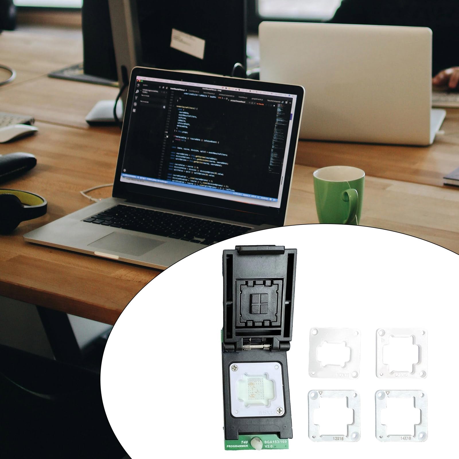 ljhnba Professional EMMC BGA153/BGA169 Adapter with Long Life Probe Holder for T48 Programmer Secure Data Transfer