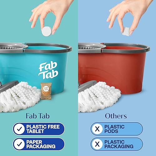 Miniatura 6 de Fab Tab Tabletas limpiadoras de suelos duros, tabletas solubles premedidas para suelos de madera, azulejos y vinilo. Fórmula a base de enzimas,