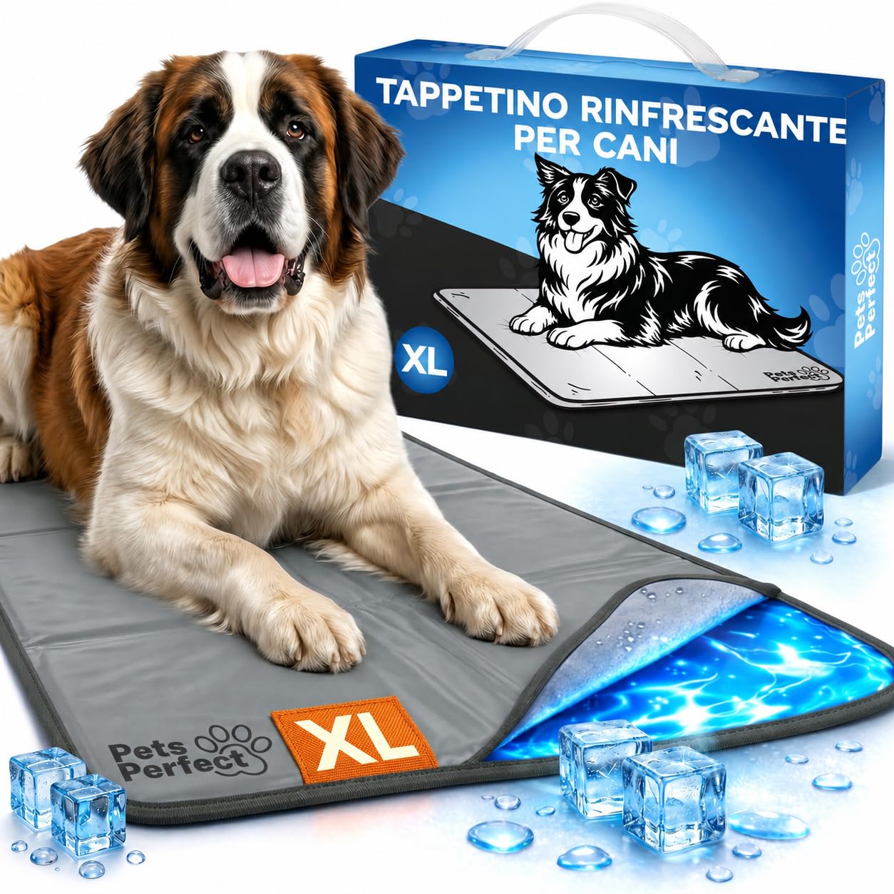 Tappetino refrigerante cane auto rinfrescante - cooling mat con gel non tossico - tappeto refrigerante per cani XL XXL e tappetino rinfrescante per gatti pieghevole