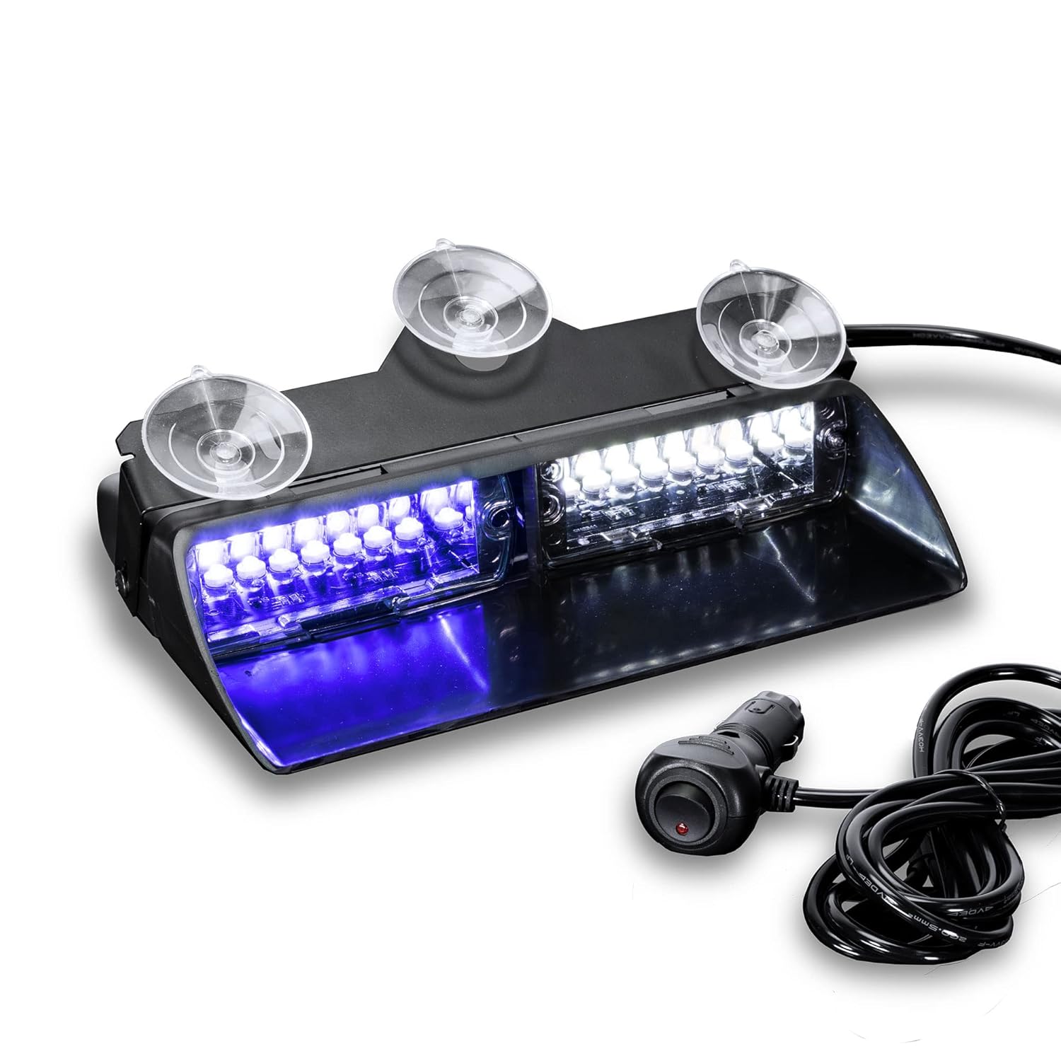 9" 16W Blue White LED Emergency Strobe Windshield Dash Light for