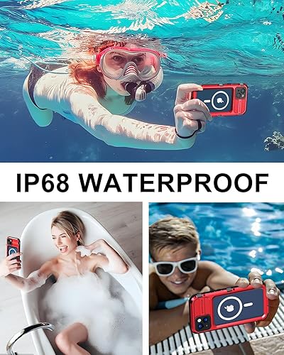 Miniatura 76 de WIFORT Funda impermeable para iPhone 14 Pro - Funda protectora de cuerpo completo de metal resistente, protector de pantalla integrado, IP68 a