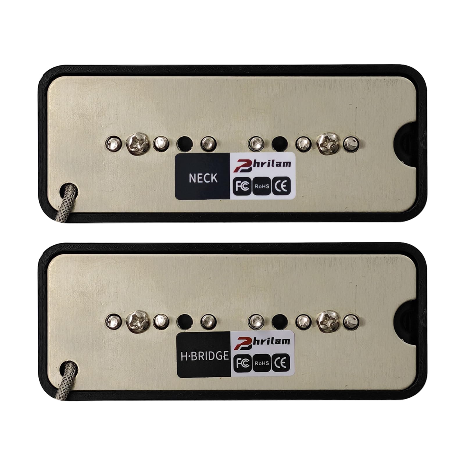 Pro P90-BLA High Output Alnico 5 P90 Soapbar Single Coil Pickup do LP SG Zestaw przetworników do gitary elektrycznej na szyję i mostek, czarny