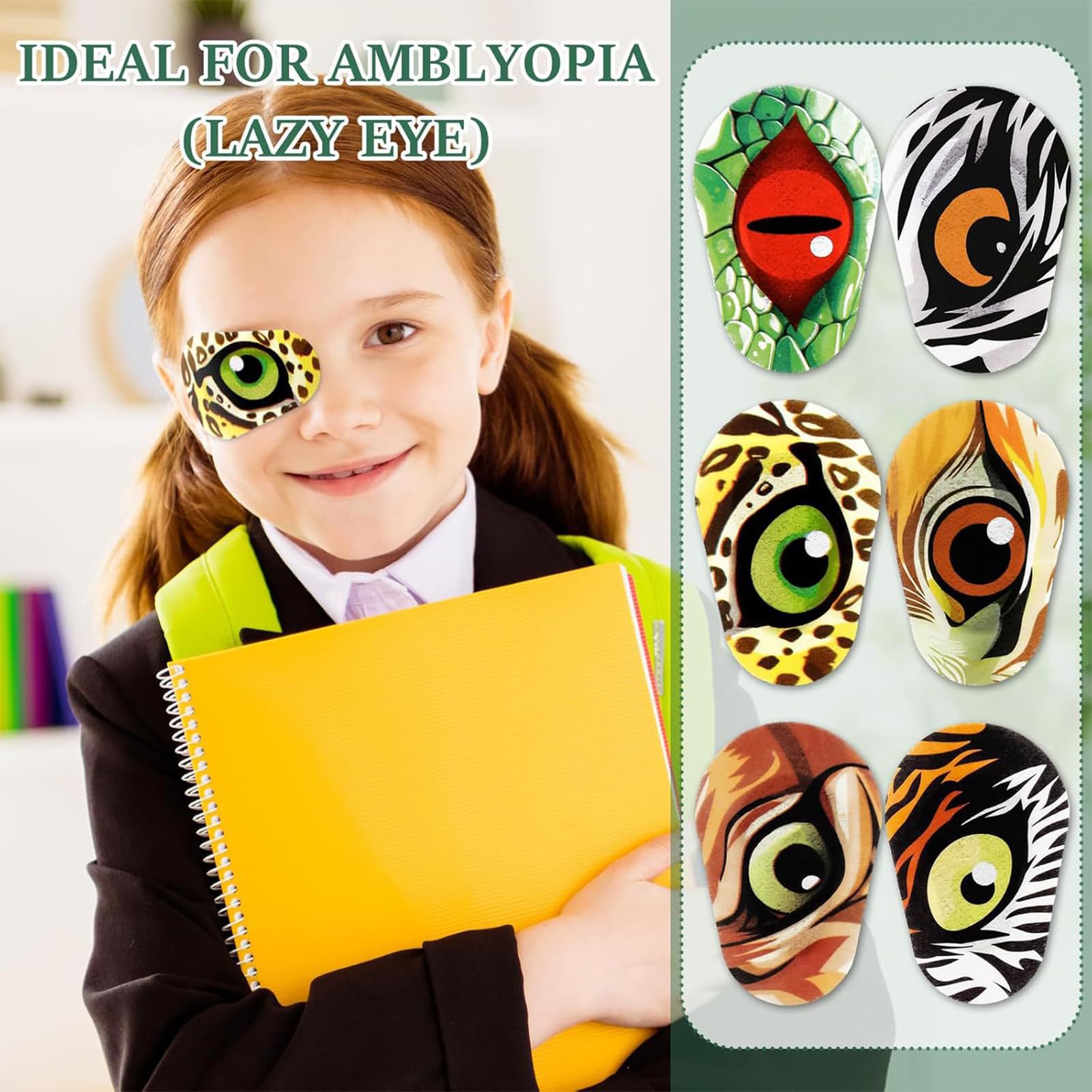 12 Pezzi Bende Oculari per Bambini, Cartone Animato Benda Occhio Pigro Bambini, Usa e Getta Traspiranti Non Tessuto Benda Oculare per bambini, per Occhio Pigro Ambliopia