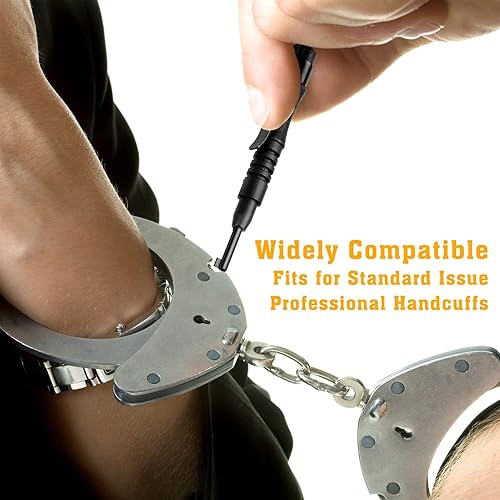 Miniatura 2 de Llave de bolsillo universal redonda para esposas, llaves de policía de 4 pulgadas con clip para todos los puños de mano de la serie estándar,