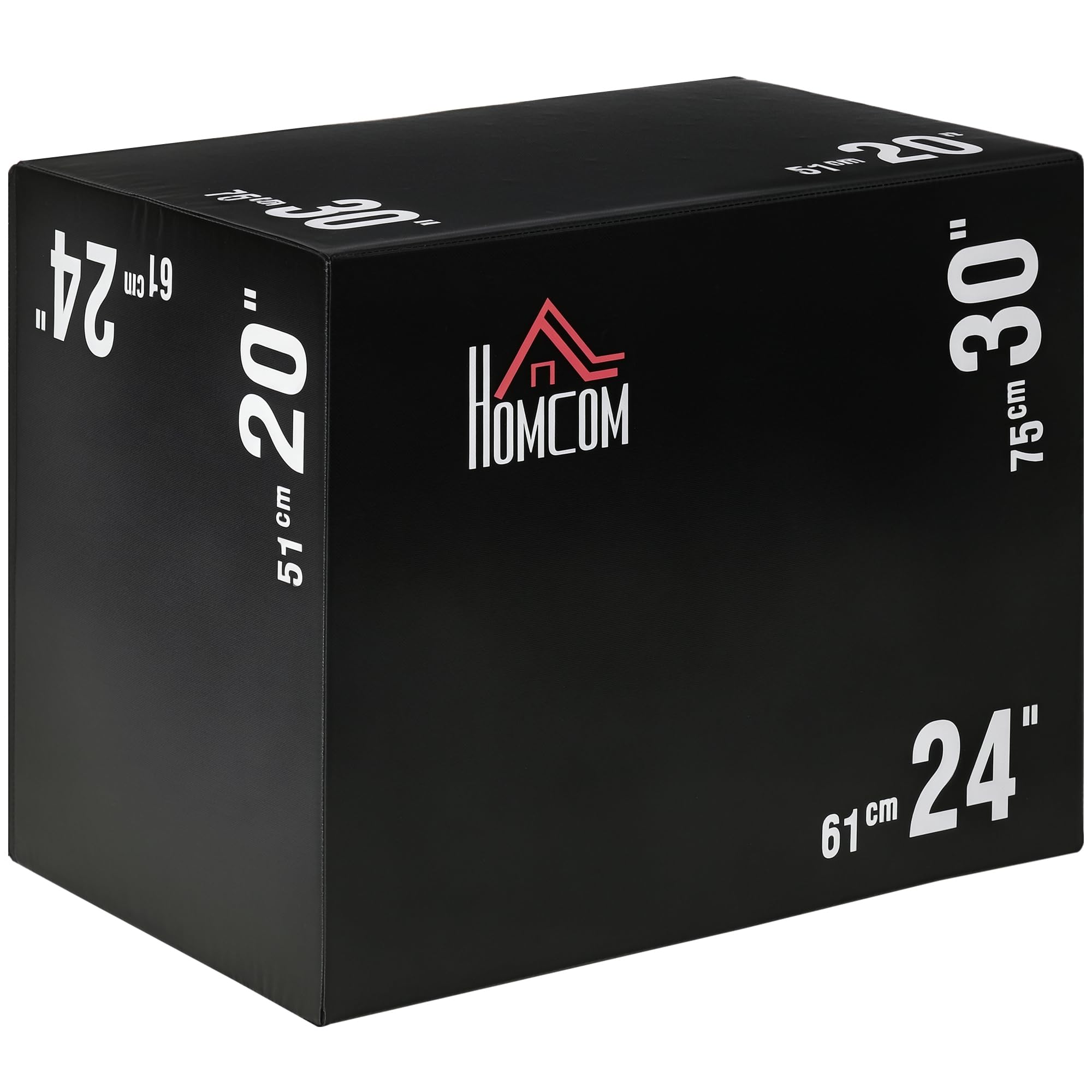 HOMCOM Box Jump pliometrie 3 en 1 Appareil Musculation Fitness plyobox pour Box Training 51/61/75 cm PE Noir