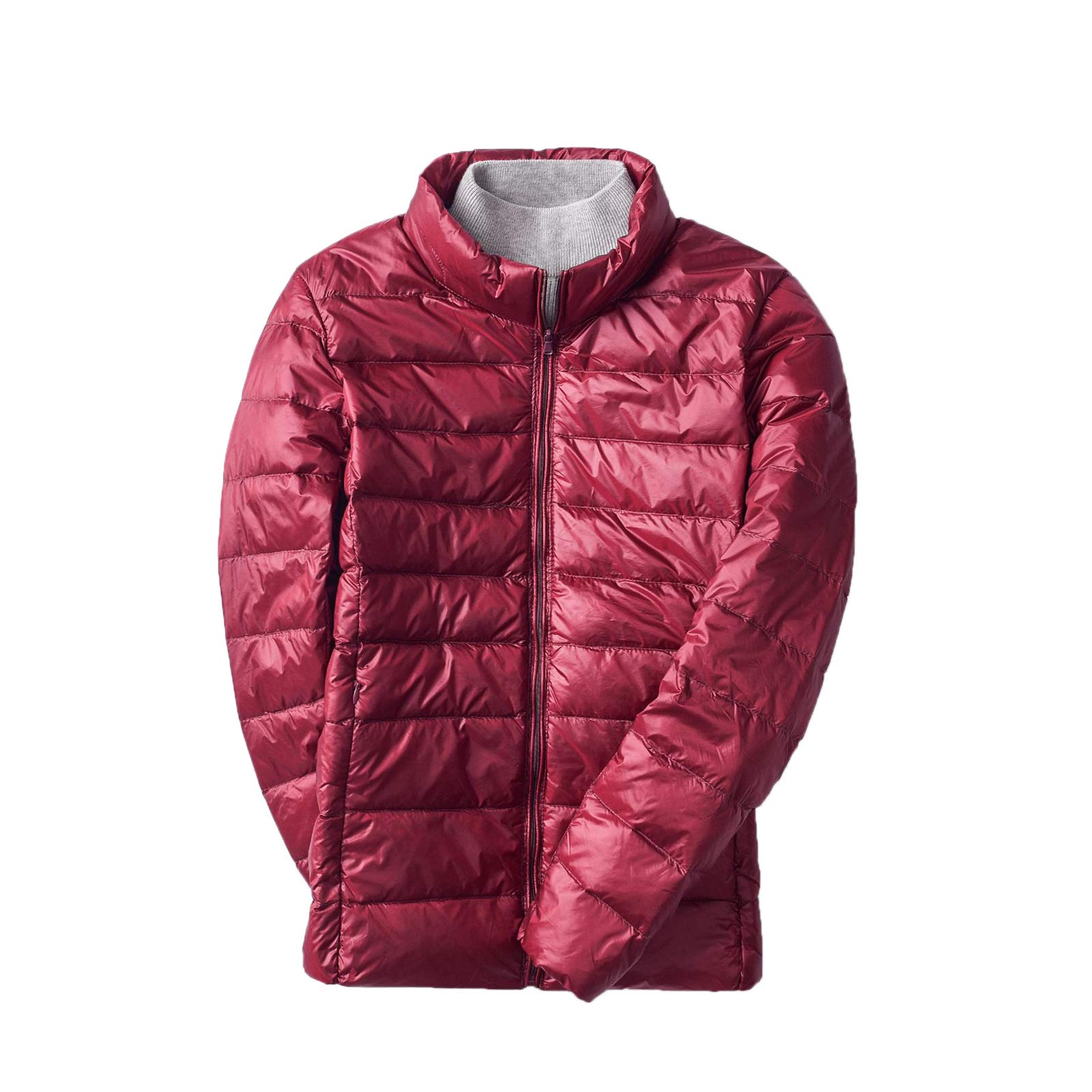 ElonglinWomen's Down Jacket, Lightweight Duck Down Quilted Jacket Stand Collar Padded Puffer Jacket Packable Winter Coat