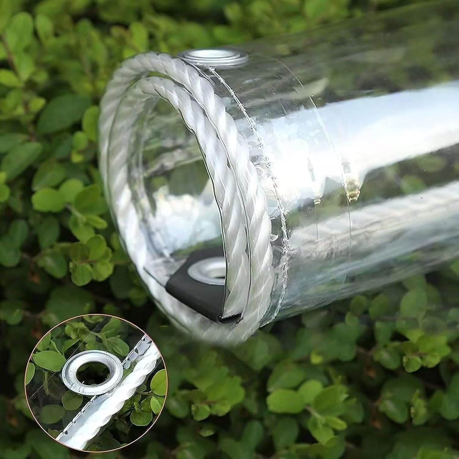 GJZQDKX Heavy Duty 500g/m² Waterproof PVC Tarpaulin Cover - 0.35mm Clear Vinyl Tarp for Awnings Canopies Patio Enclosures Anti-Aging Insulation 3.4m x 5.9m