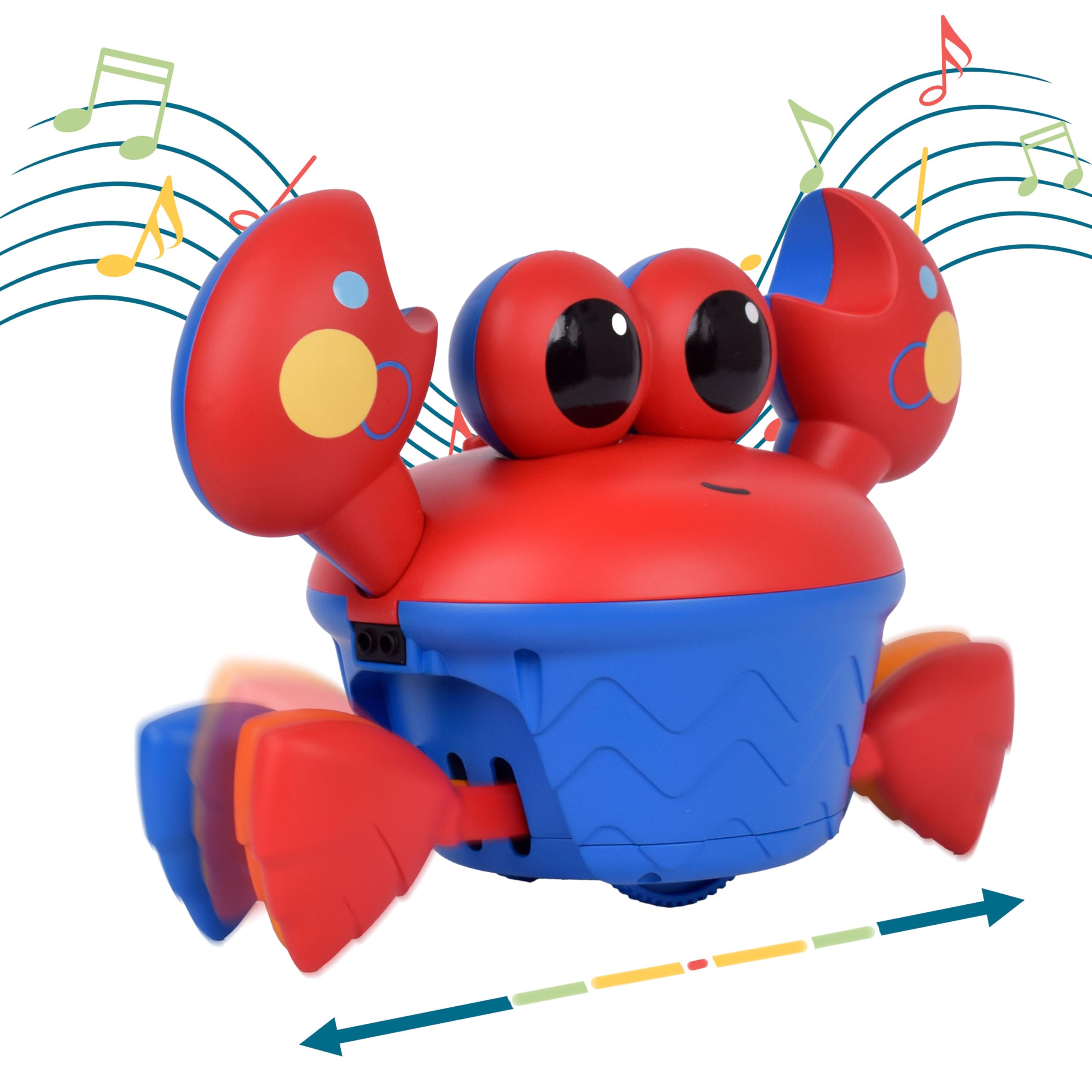 Musical Crawling Crab Toy for Babies & Toddlers - Encourages Crawling, Walking, Tummy Time, Active Play & Motor Skill Development – Interactive Activity Toy with Music for 6 Months & Up