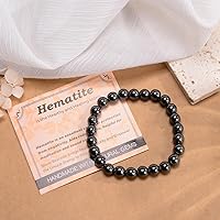 Vista 101 de MASSIVE BEADS Pulsera elástica de yoga hecha a mano con piedra natural, cristal curativo, energía, regalos para adultos unisex de 0.157 in, 0.236