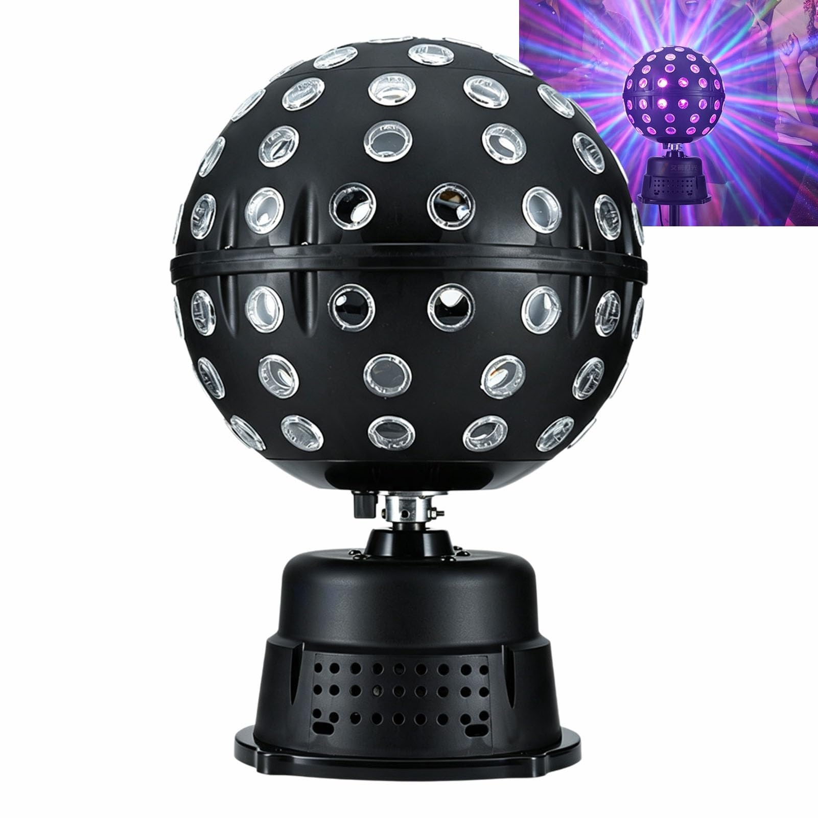 Boule Disco Rotative 50W avec Lumière Led Éclairage 360°