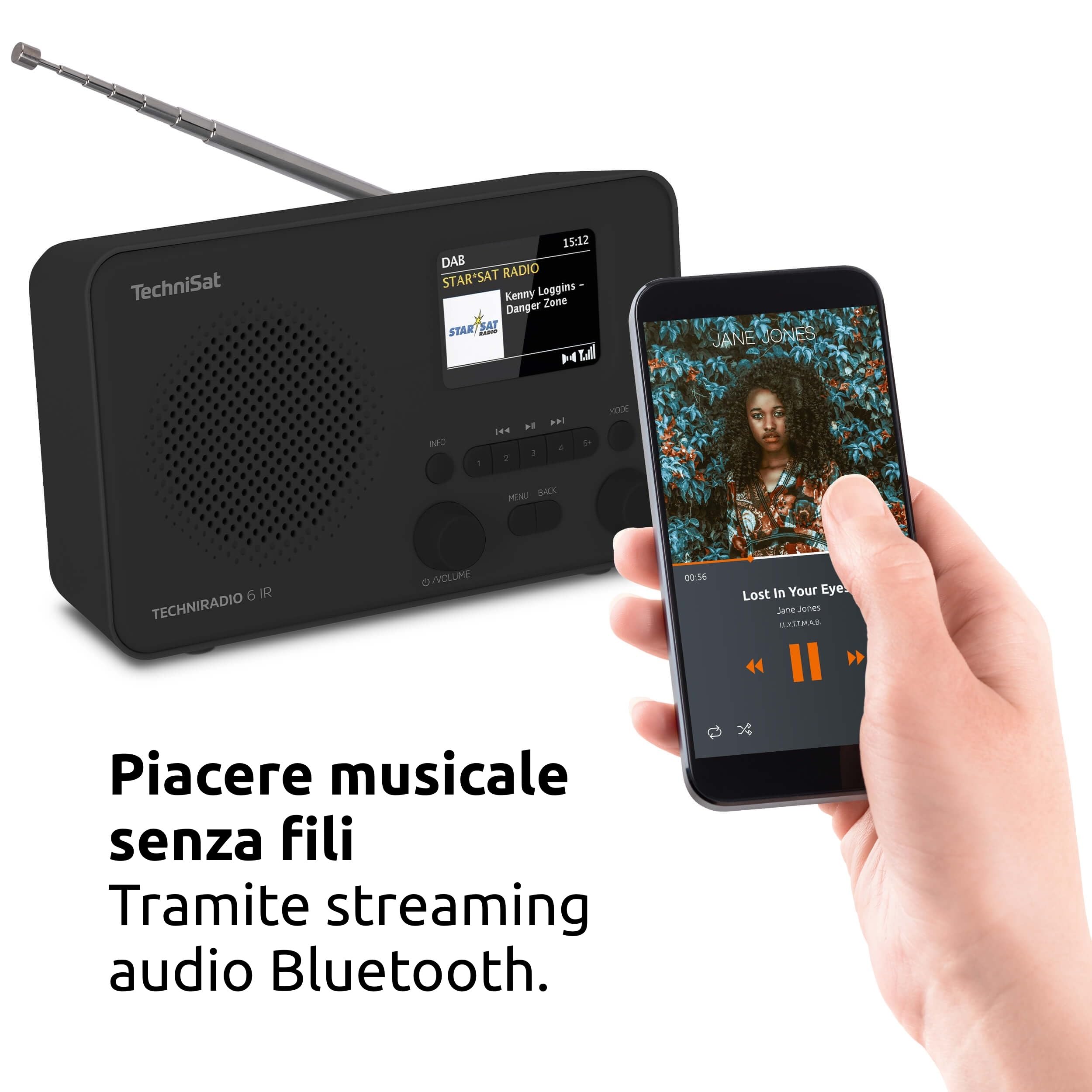 TechniSat TECHNIRADIO 6 IR Radio Internet portatile DAB+ UKW WLAN Bluetooth nero