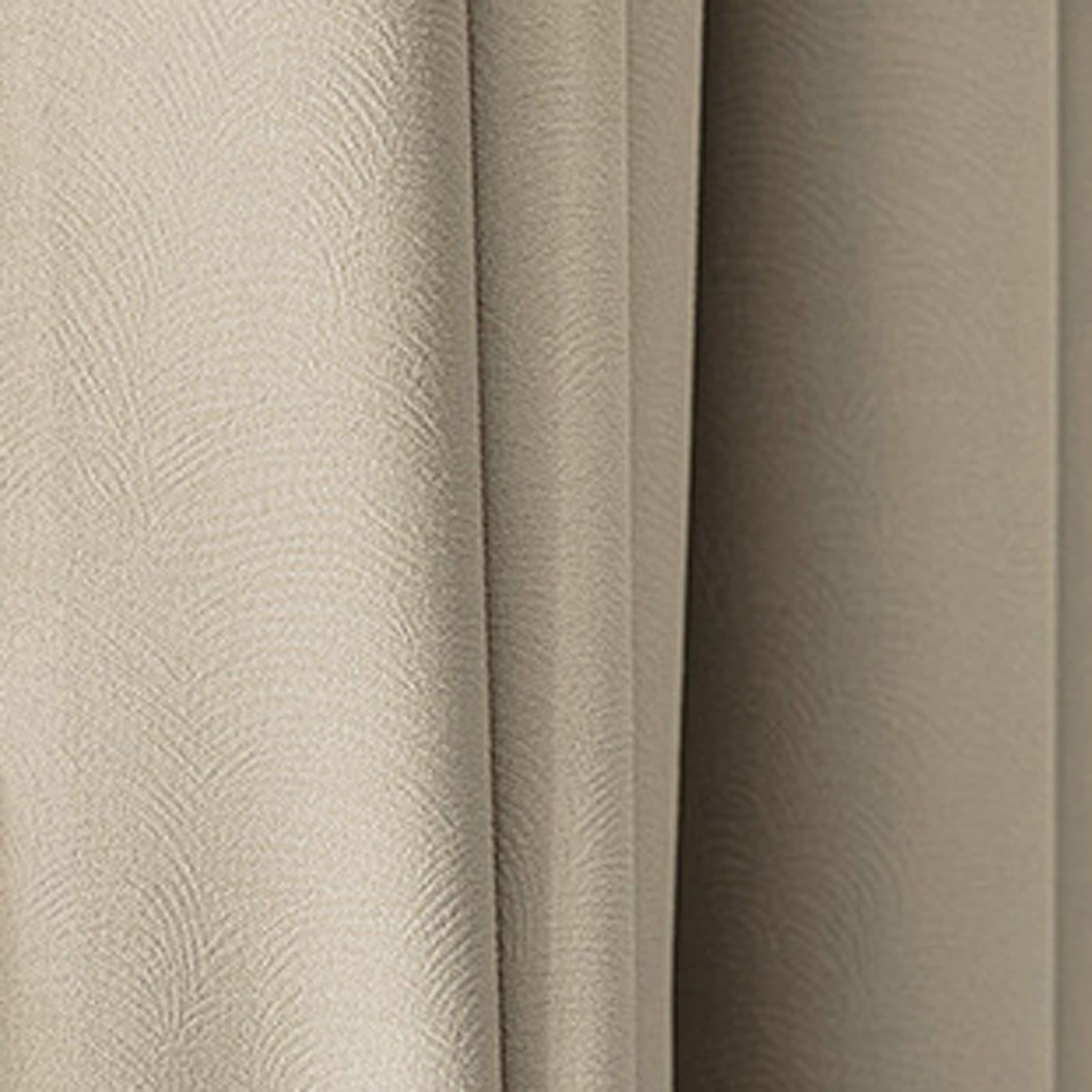 Blickdichte Vorhänge Beige mit Ösen 2 Stück, Einfarbig Gardiene Vorhang Polyester Moderne Ösenvorhang für Schlafzimmer Wohnzimmer, 214x96 cm