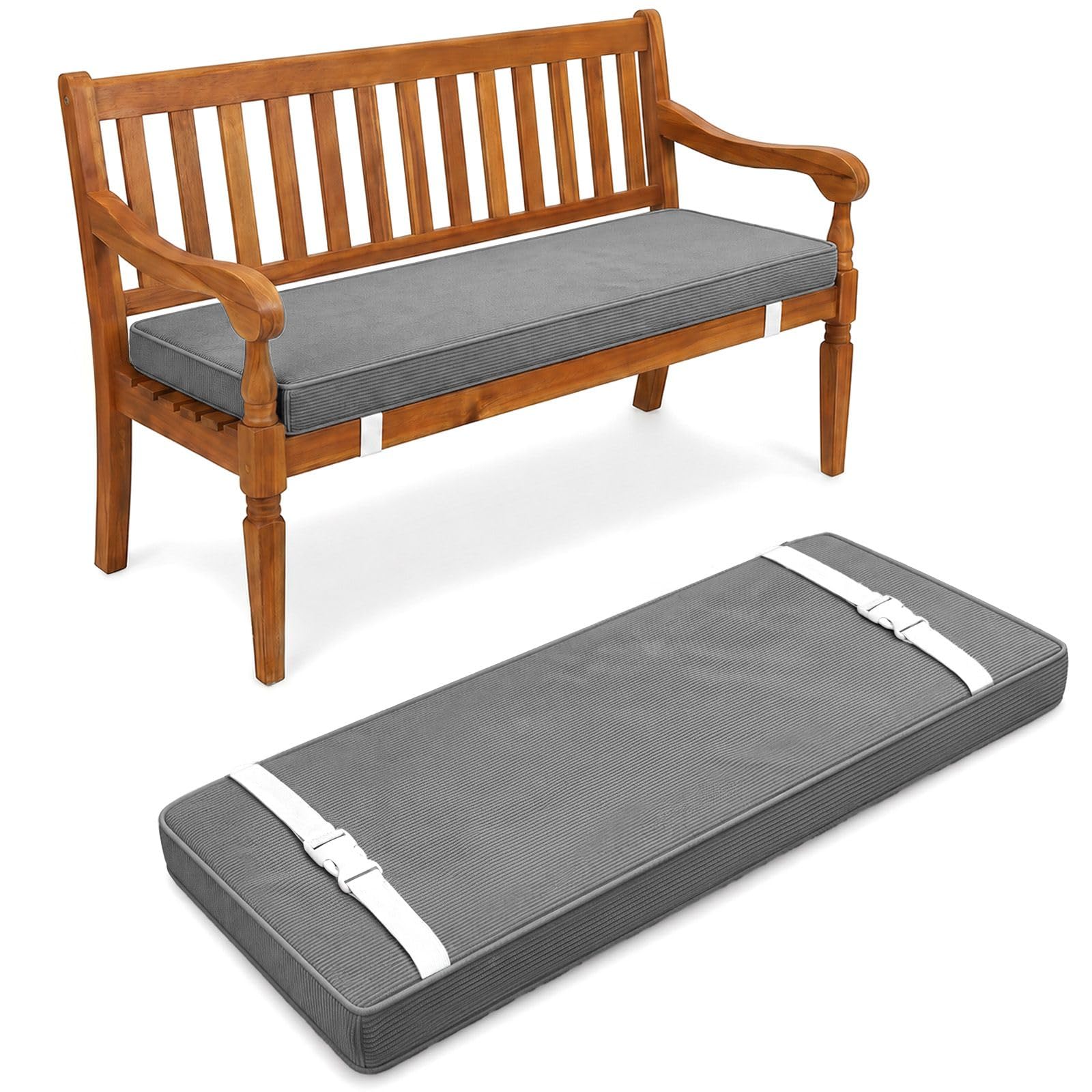 Aocase Corduroy Bench Seat Cushions 2/3/4 seater Garden Bench Cushion Indoor/Outdoor
