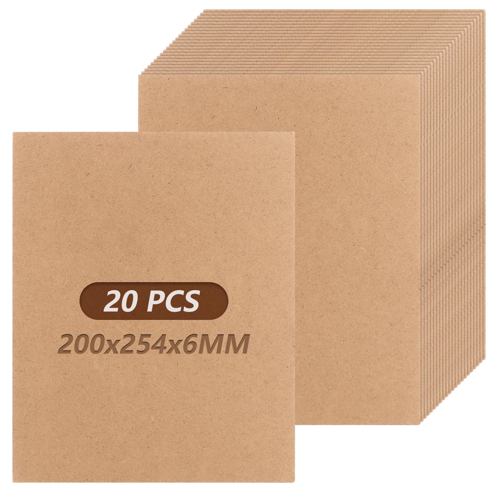 20 lastre in legno MDF da 6 mm, 200 x 254 mm, per sega a traforo pirografia modellazione, taglio