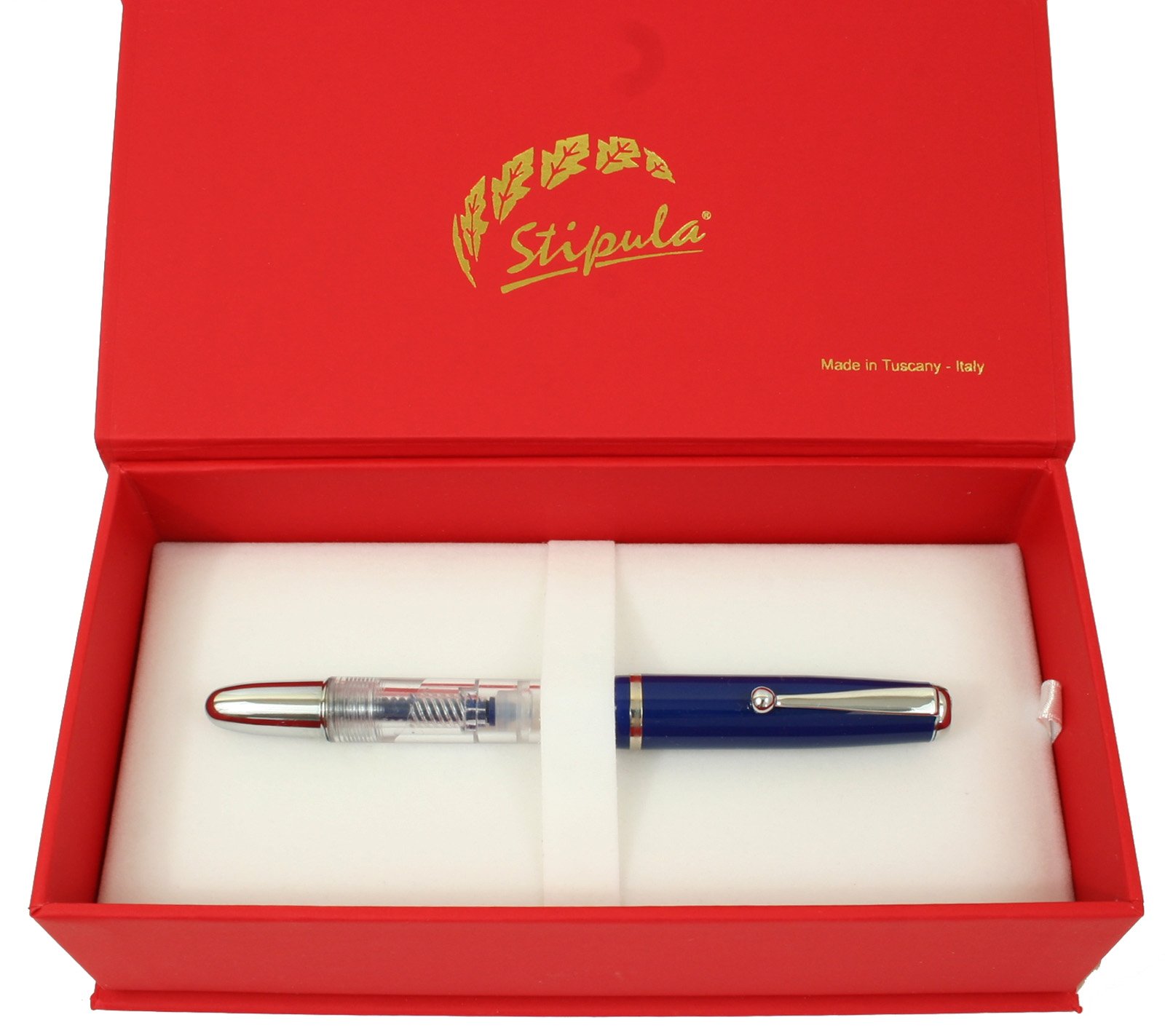Amazon | Stipula スプラッシュ ピストン 万年筆 ネイビーブルー V