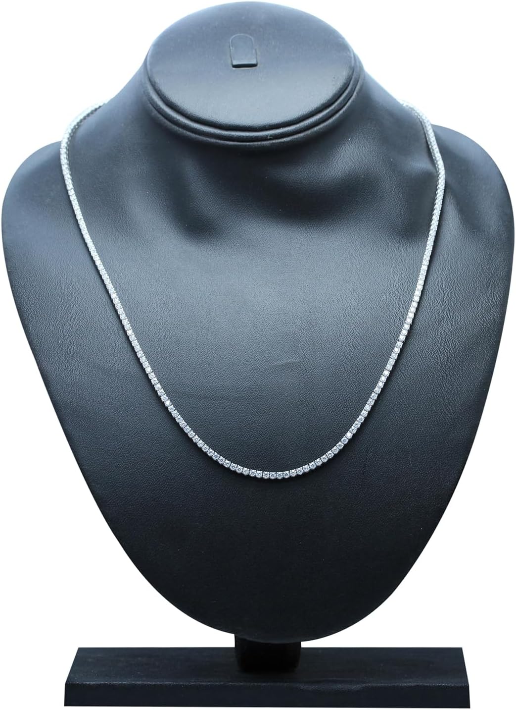 SAVEARTH DIAMONDS Round Lab Created Moissanite 2MM to 6MM Width Tennis Chain Necklace For Men Women In 14K Gold Plated 925 Sterling Silver, (VVS1 Clarity, 5.50 CT To 78.70 CT), 15" To 24"