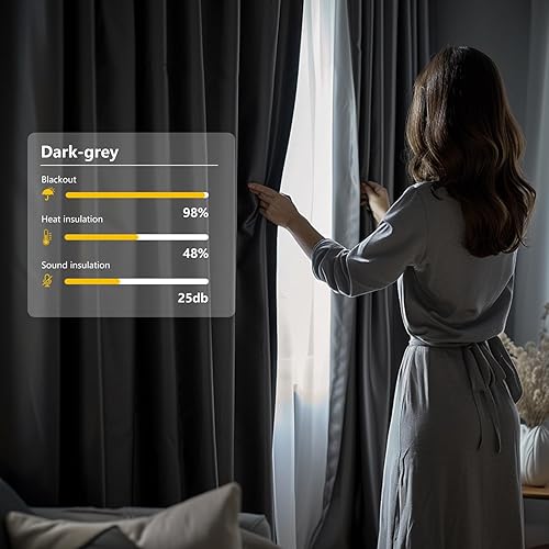 Miniatura 3 de Cortinas divisoras de habitación, cortinas opacas de techo con ganchos, divisores de pared para dormitorio, sala de estar, separación de oficina,