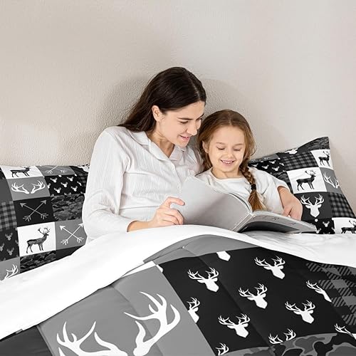 Miniatura 5 de Juego de edredón de silueta de ciervo, tamaño Queen, juego de ropa de cama de 3 piezas para niños, adolescentes, decoración de la habitación del