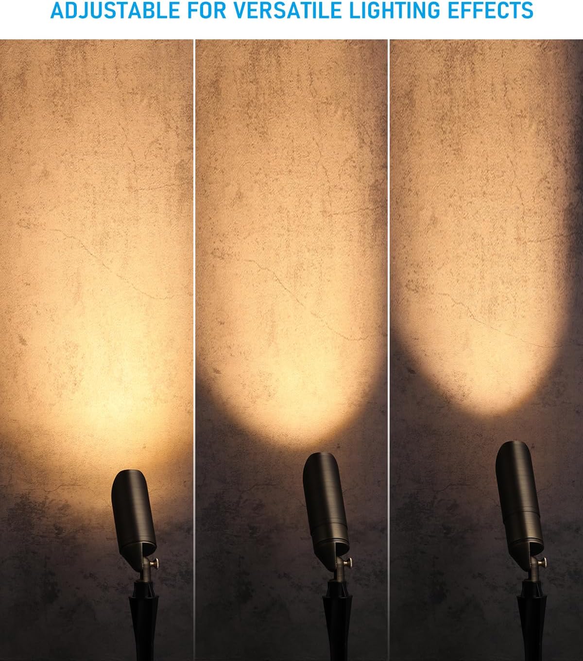 LEONLITE Adjustable Solid Cast Brass Landscape Spotlights, Low Voltage Landscape Light, 12V Directional Uplights for Tree, Work with MR16 Bulb, (Not Included), IP65, 7.17" Tall, Bronze, Pack of 4