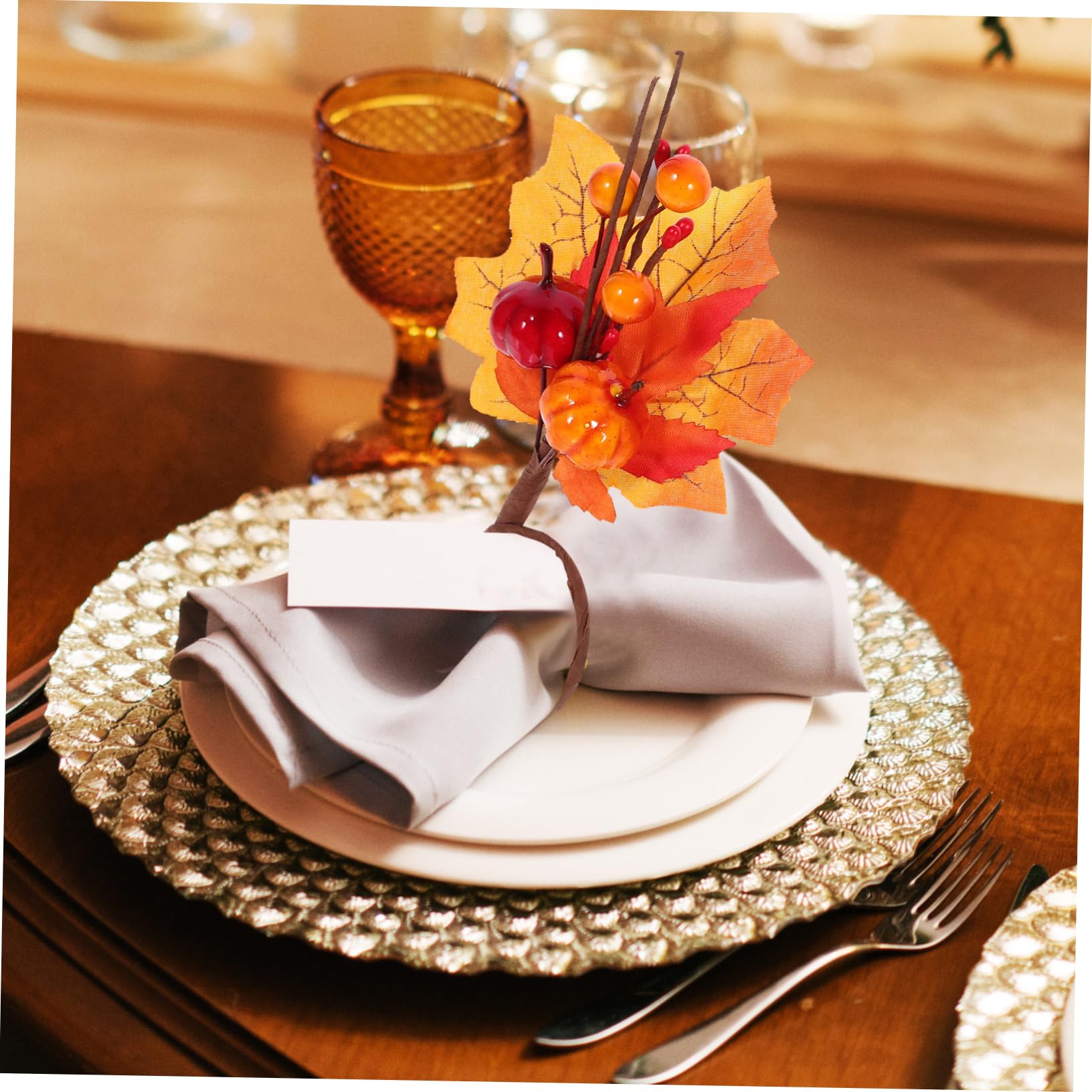 Herbst-serviettenringe-Set 12 Serviettenhalter in Ahornblatt- für Thanksgiving