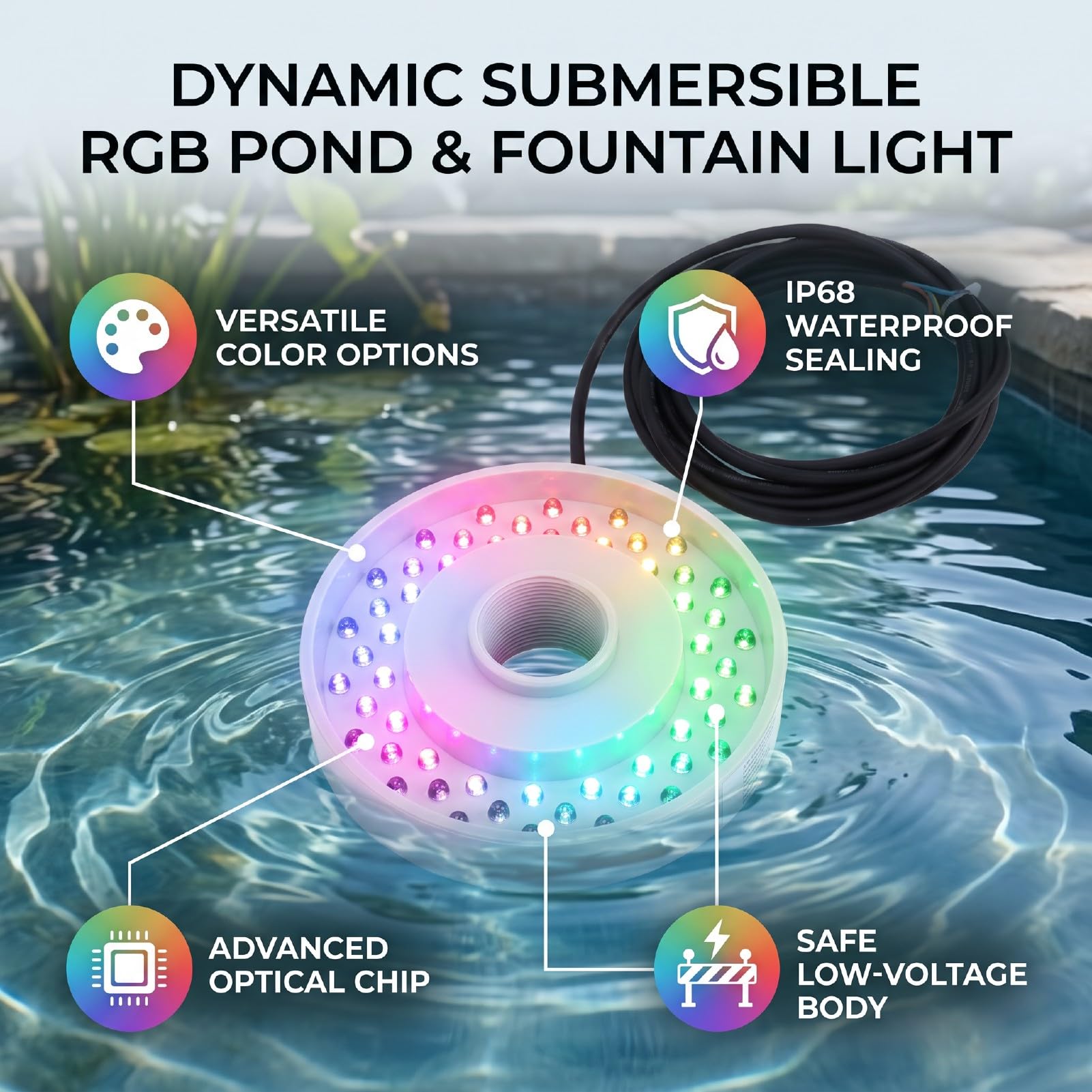 Luz LED Sumergible para Estanques