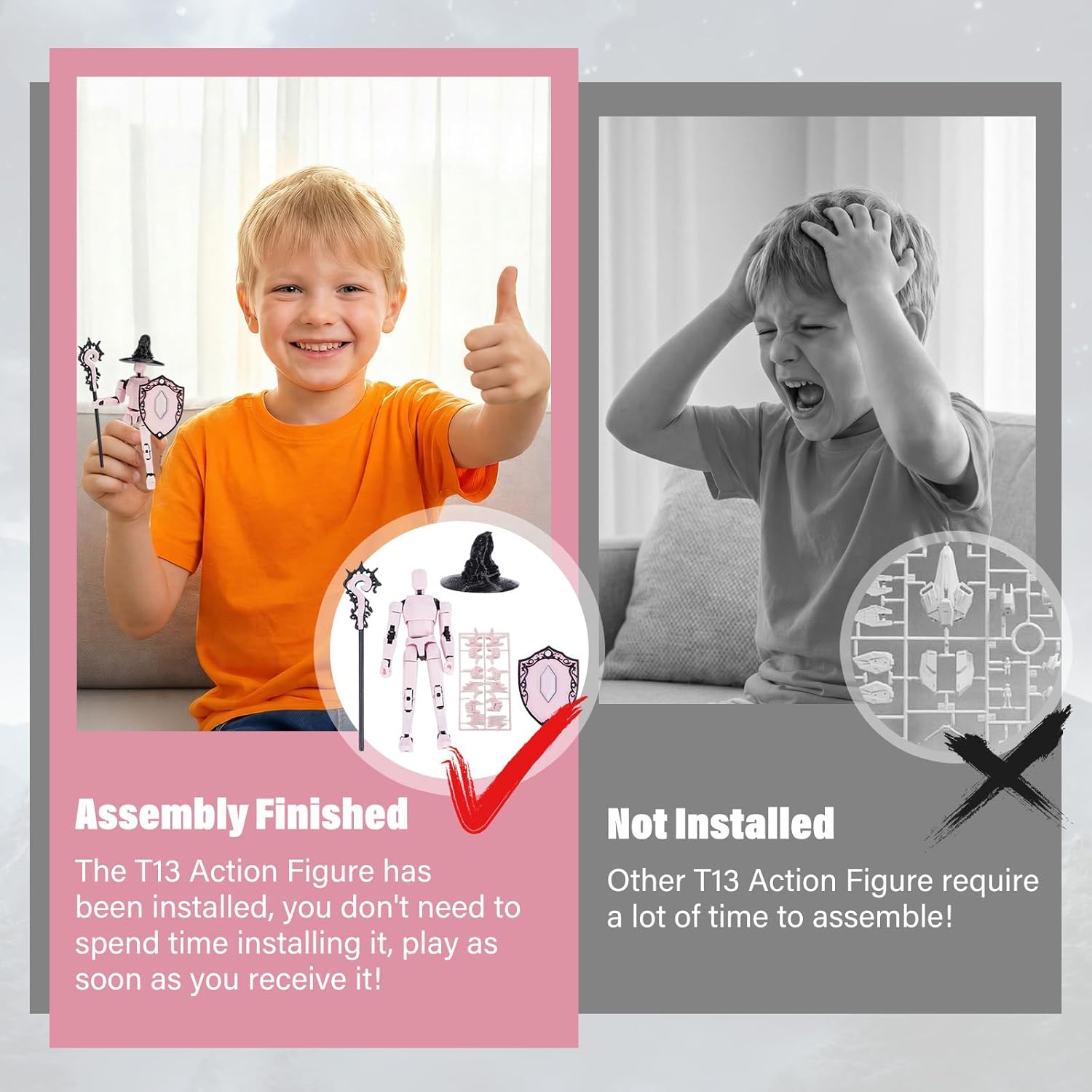 T13 Action Figure Set Assembled-3D Printed Multi-Jointed Movable Dummy 13，Titan 13 Action Figure, Birthday Gifts for Boys, Girls Desktop Decorations