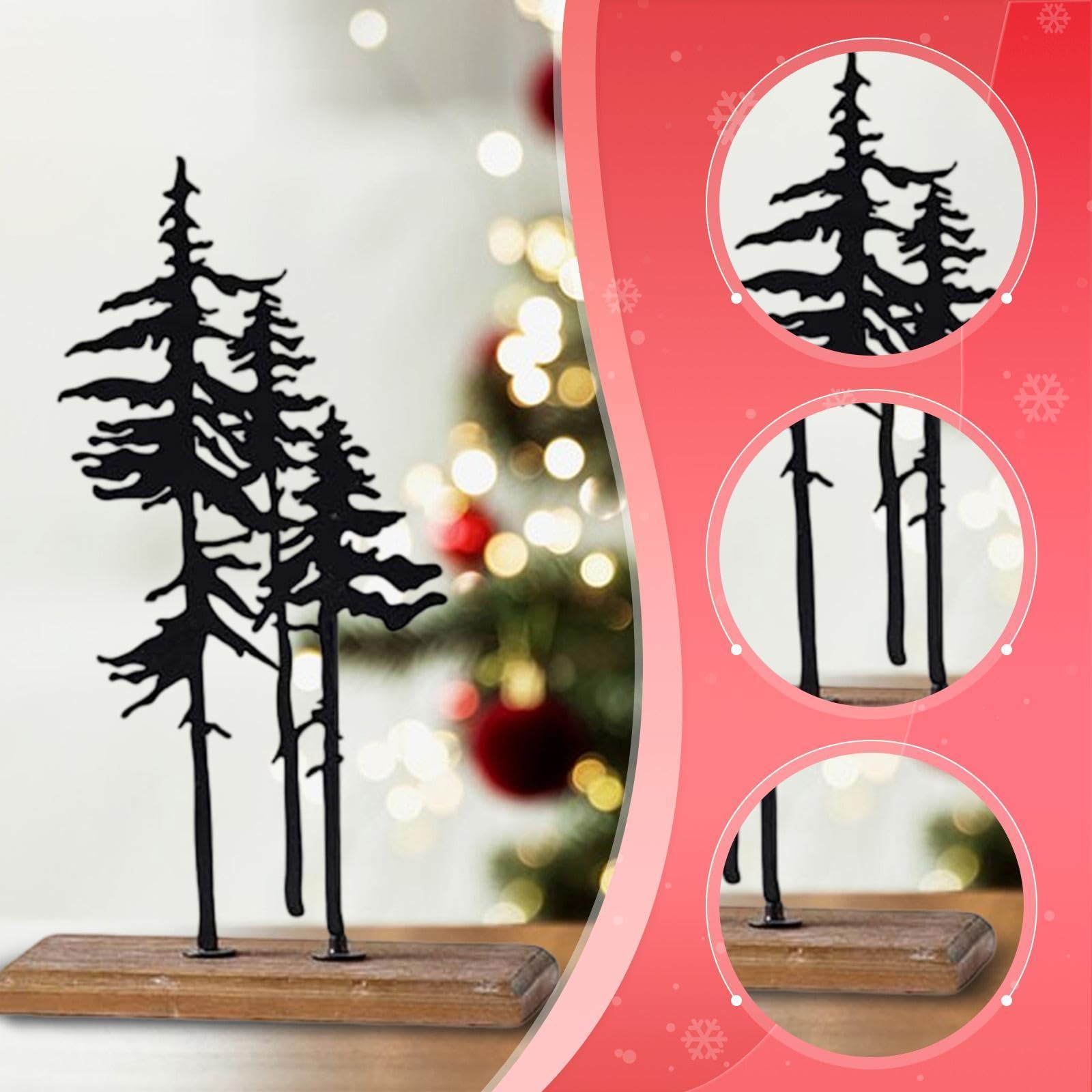 rockible Adorno Navideño de Mesa para de Navidad, Adorno Navideño Coleccionable para Sala de Estar, Negro 22cmx10cmx34cm, Individual