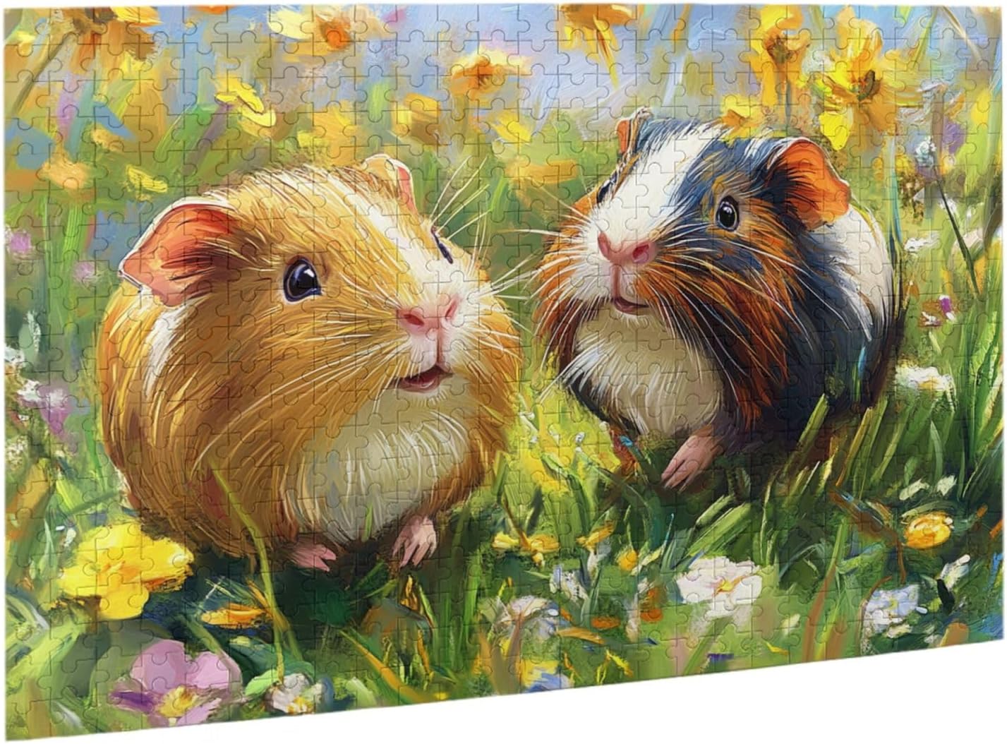 Lovely Guinea Pigs and Flowers，Adult 500 Piece Wooden Puzzle, Entertaining Games That Exercise Patience and Hands-On Skills，Party Events to Bring People Closer Together