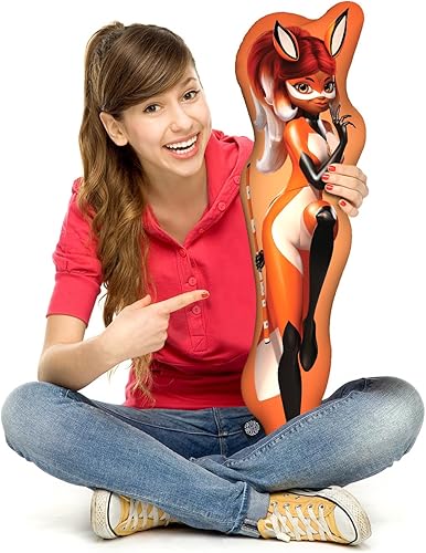 Miniatura 1 de Miraculous Rena Rouge - Almohada de regalo personalizada con forma 3D de cuerpo completo, lindo y suave Fox Miraculous LadyBug Rena Rouge, almohada