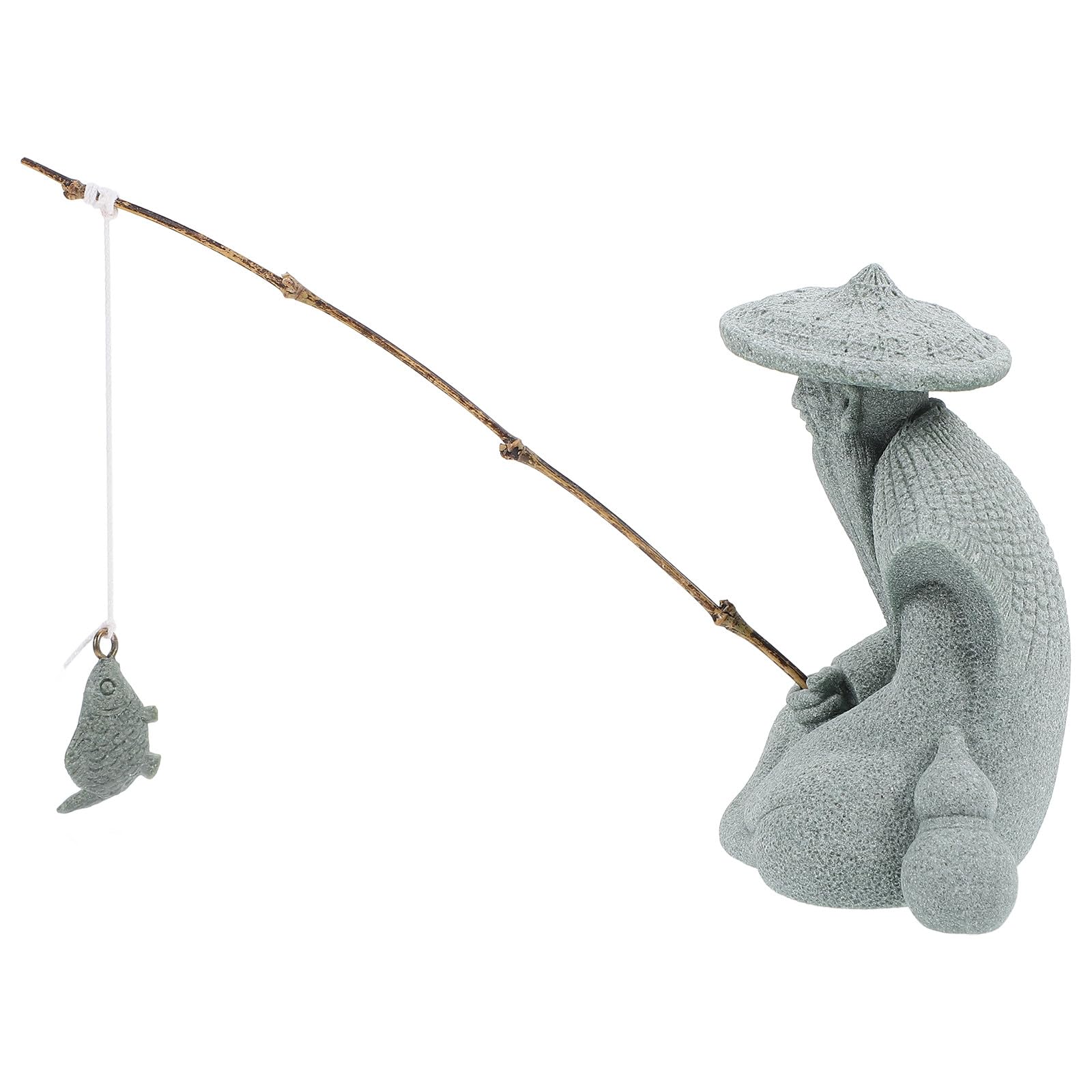 Statue de pêcheur chinois en résine pour la décoration asiatique du jardin