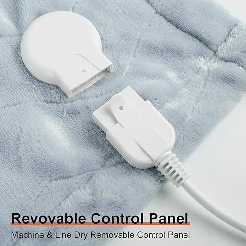 Miniatura 5 de Manta térmica, manta eléctrica, lavable a máquina, suave y cómoda, manta de calentamiento rápido con controlador de mano, 6 niveles de calefacción,