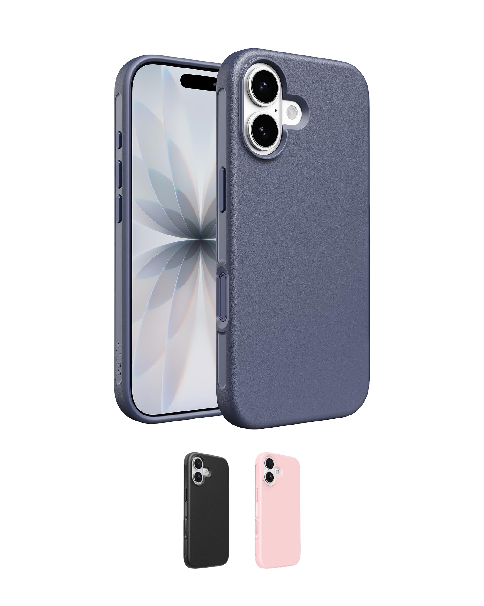 Belkin SheerForce Protect MagSafe Compatible iPhone 17 Case with Slim Design & Anti-Scratch Treated Coating - Magnetic, Transparent, & Shockproof Protective iPhone Case - Blue