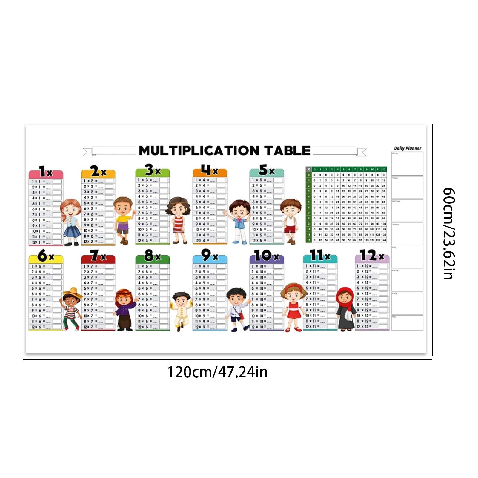 Tabla de Multiplicaciones Tabla de Multiplicar Pizarra Borrable Material | Herramientas Educativas para Niñas Adolescentes Niños en Casa y Aula Escolar