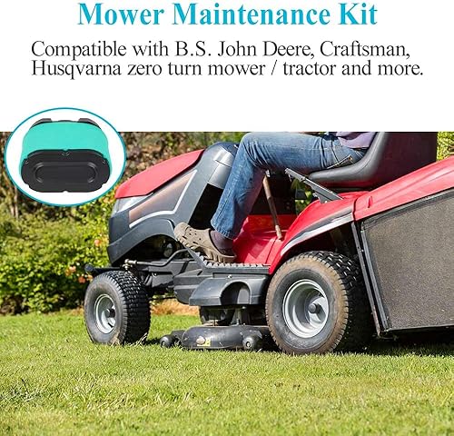 Miniatura 3 de HOODELL 792105 Filtro de aire 696854 Kit de filtro de aceite compatible con Briggs y Stratton 407777 445877 Motor John Deere D170 Z425 cortacésped,