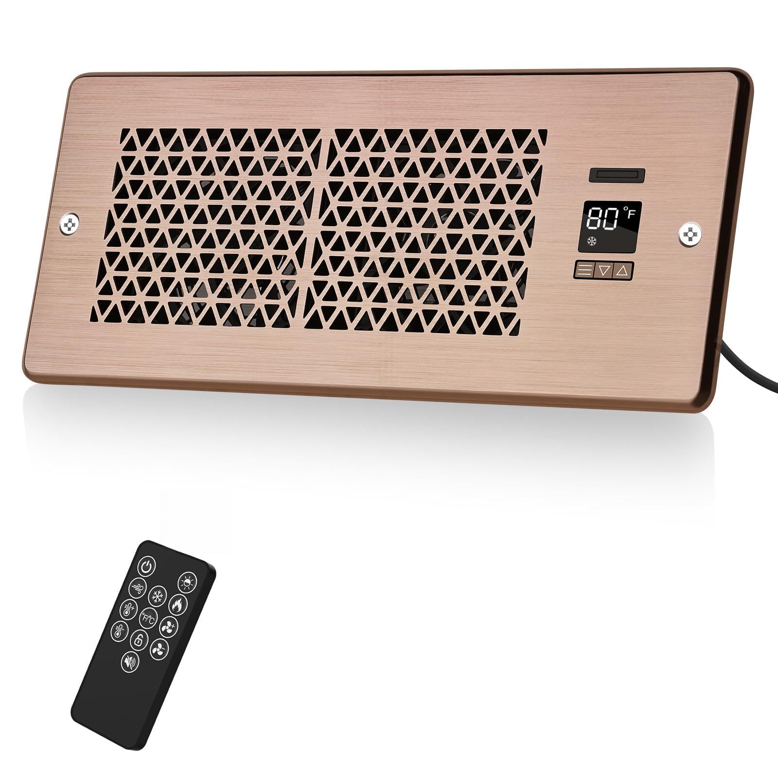 Photo 1 of MATULSA Register Booster Fan for 4" x 12" Register Holes with Remote Control and Thermostat, 10-Speed Floor Vent Fans Booster - Enhances AC Heating&Cooling Airflow, Quiet Air Duct Fan for Wall, Bronze