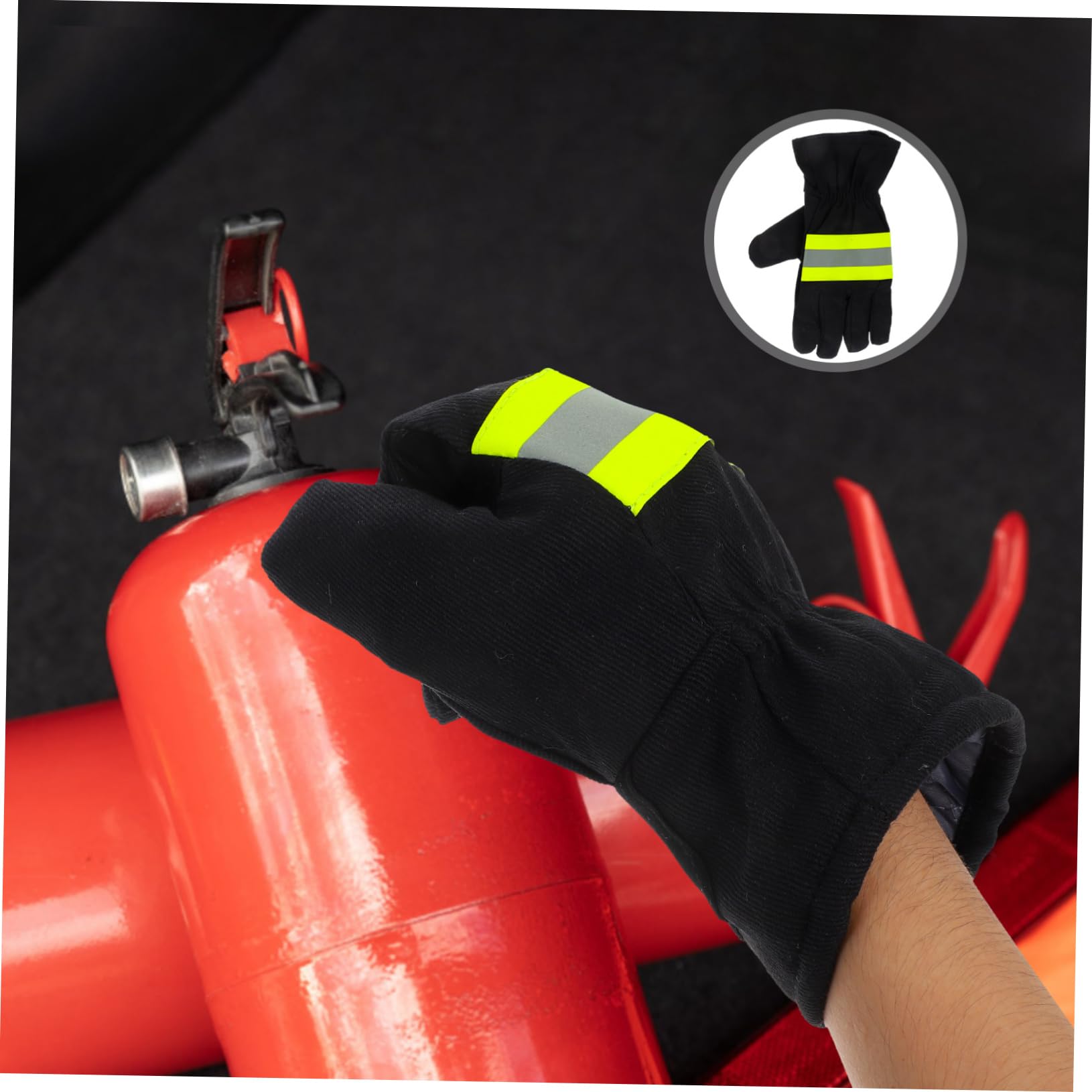SOLUSTRE 2paare Feuerwehrhandschuhe Hitzebeständig Isolierend Für Feuerwehrleute Schutzkleidung