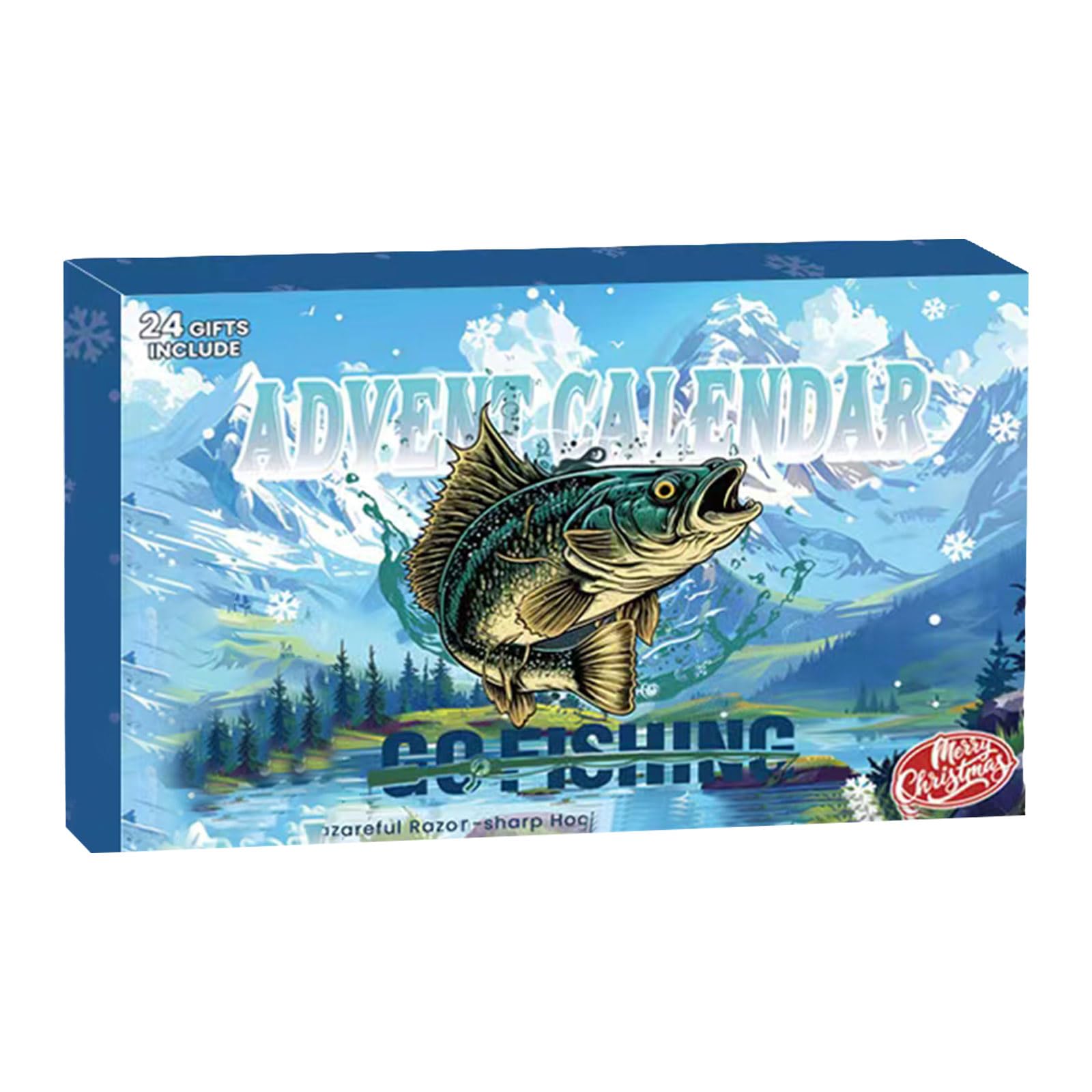 Calendario De Adviento Pesca 2025,Conjunto De Cebo De Pesca,Cuenta Regresiva de Navidad de 24 Días con Cebos de Pesca, Regalo Sorpresa para Papás, Abuelo