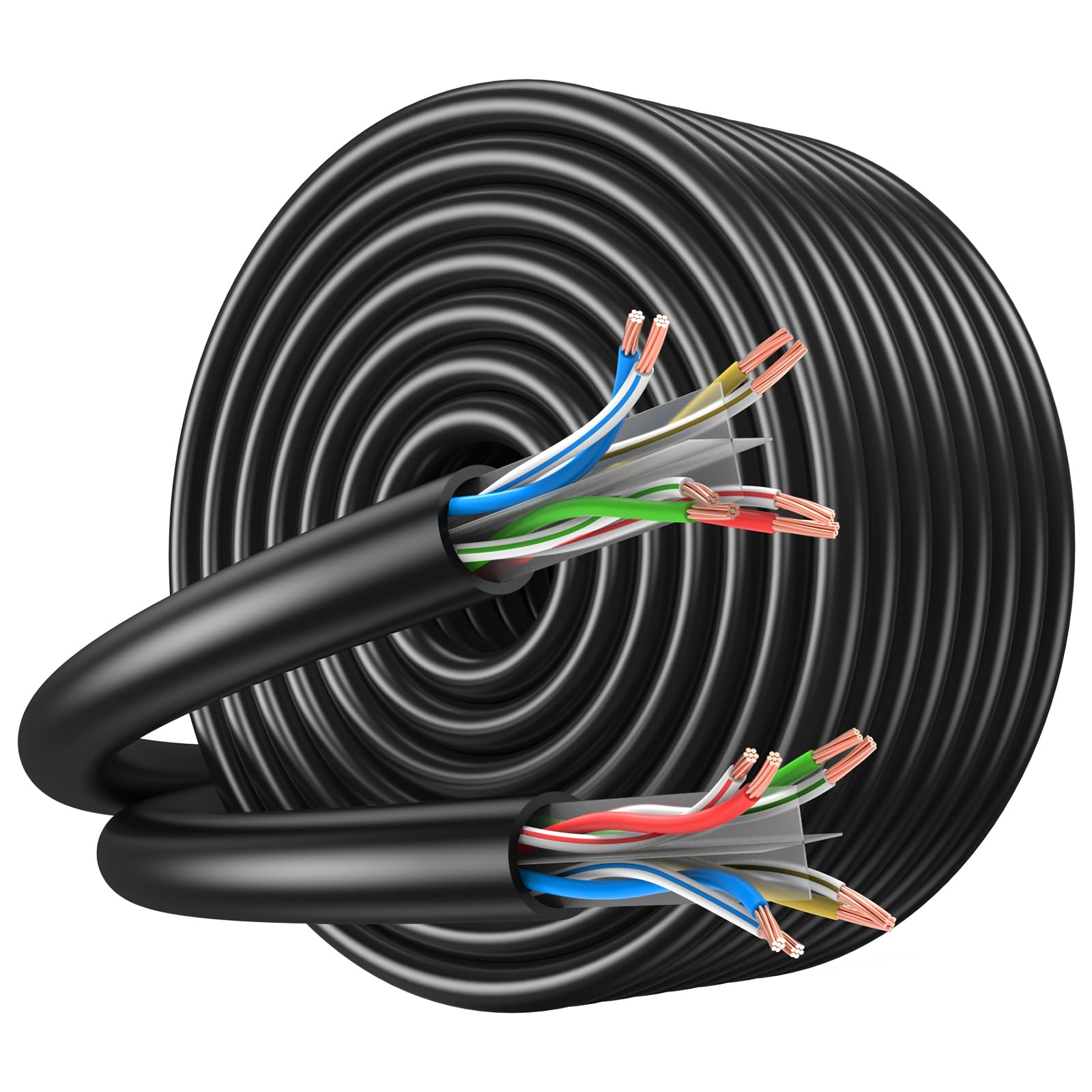 JARNHNG Cat6 LAN Kabel Netzwerkkabel 100m UTP 26AWG 500MHz - Kabelrolle für Verkabelung, Büro & Gaming, Cat.6