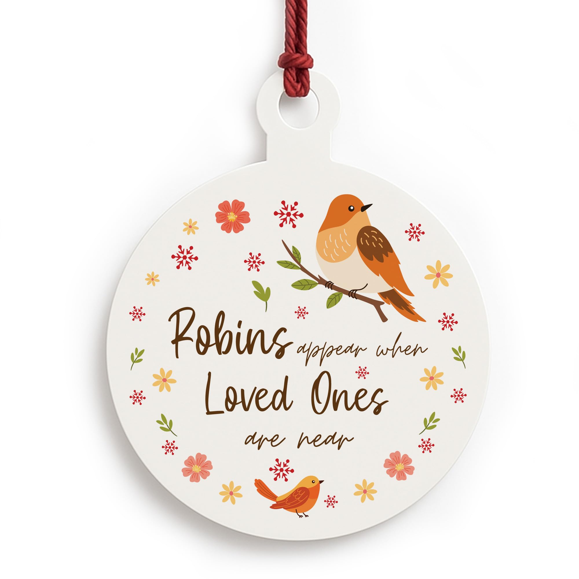 Red Ocean Memorial Christmas Bauble For Mum Dad Nan Grandad Remembrance For Christmas Tree Decoration Robins Appear When Loved Ones Are Near Keepsake