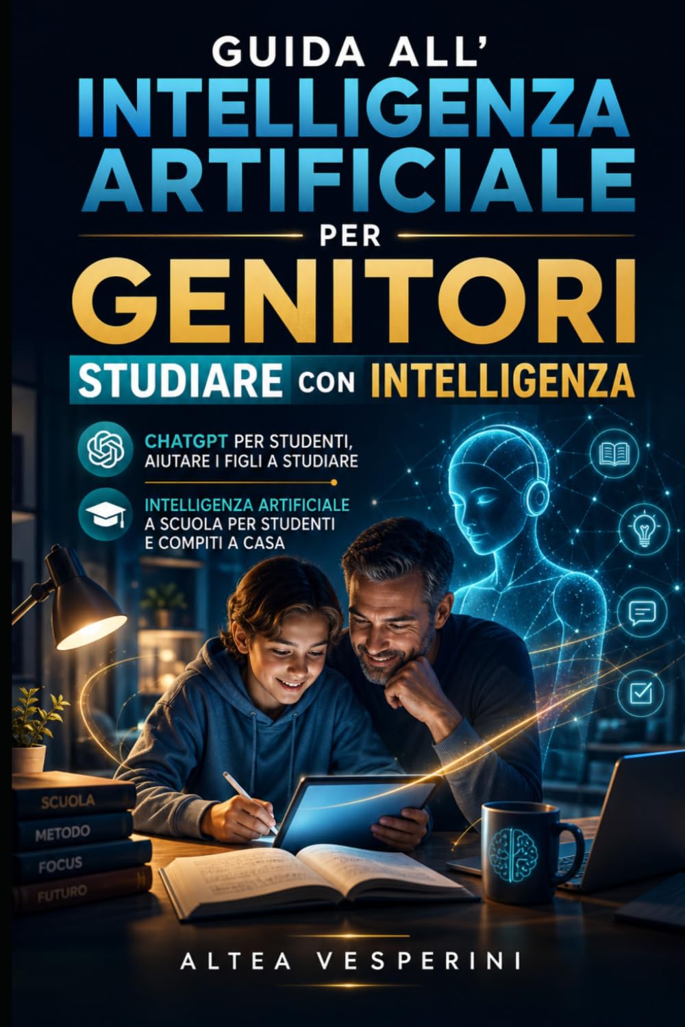 Guida all'intelligenza artificiale per genitori: studiare con intelligenza: Chatgpt per studenti, aiutare i figli a studiare: intelligenza artificiale a scuola per studenti e compiti a casa
